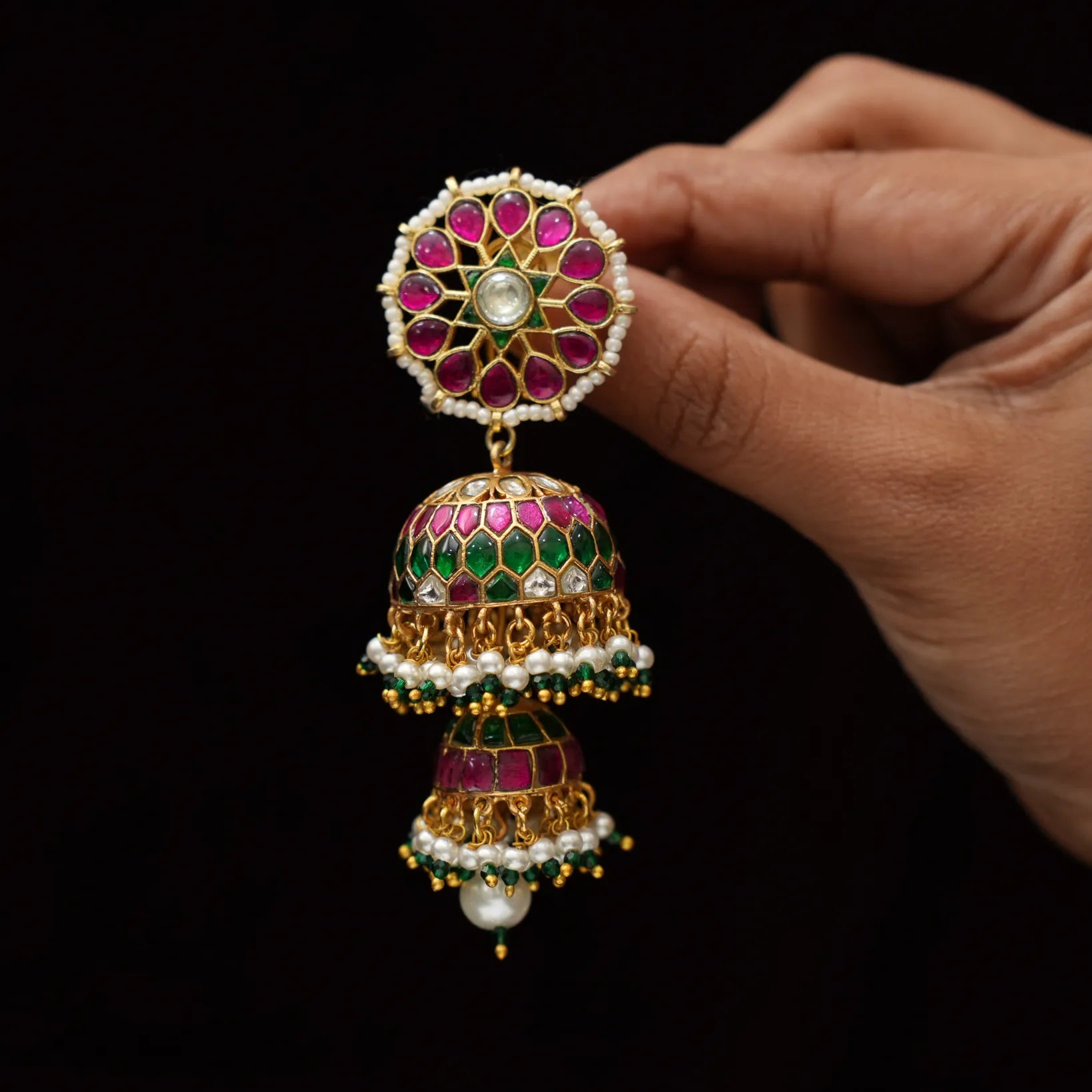 Vainavi Polki Jhumka Earrings