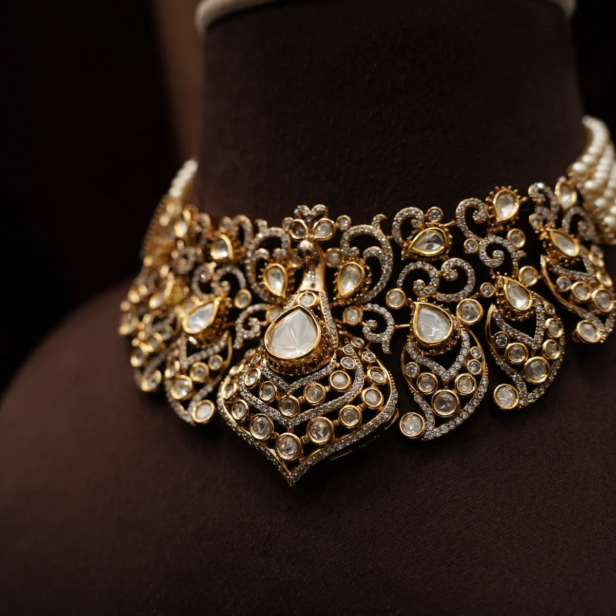 Vanisha Victorian Polki Necklace - Pearl