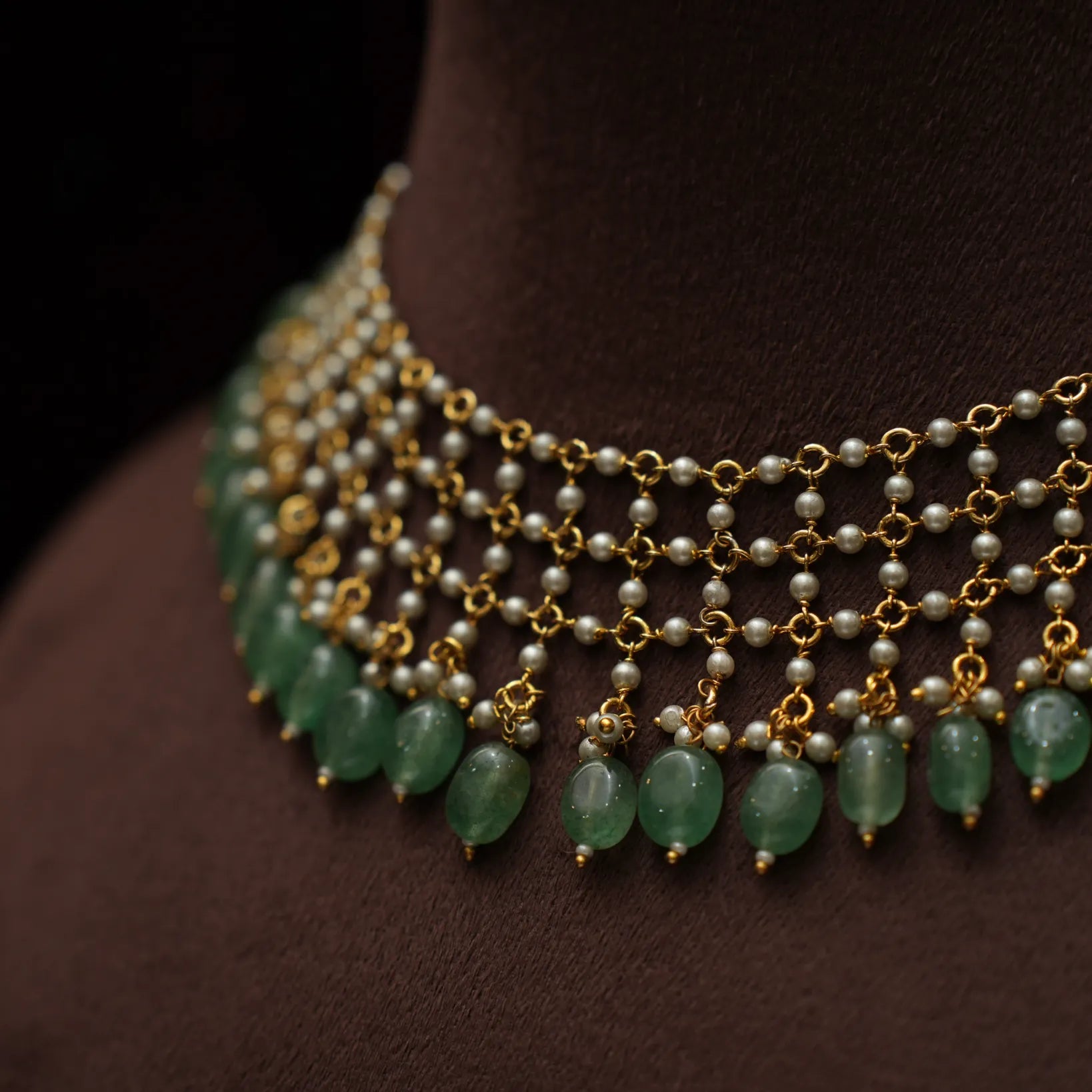 Vanya Polki Necklace - Green