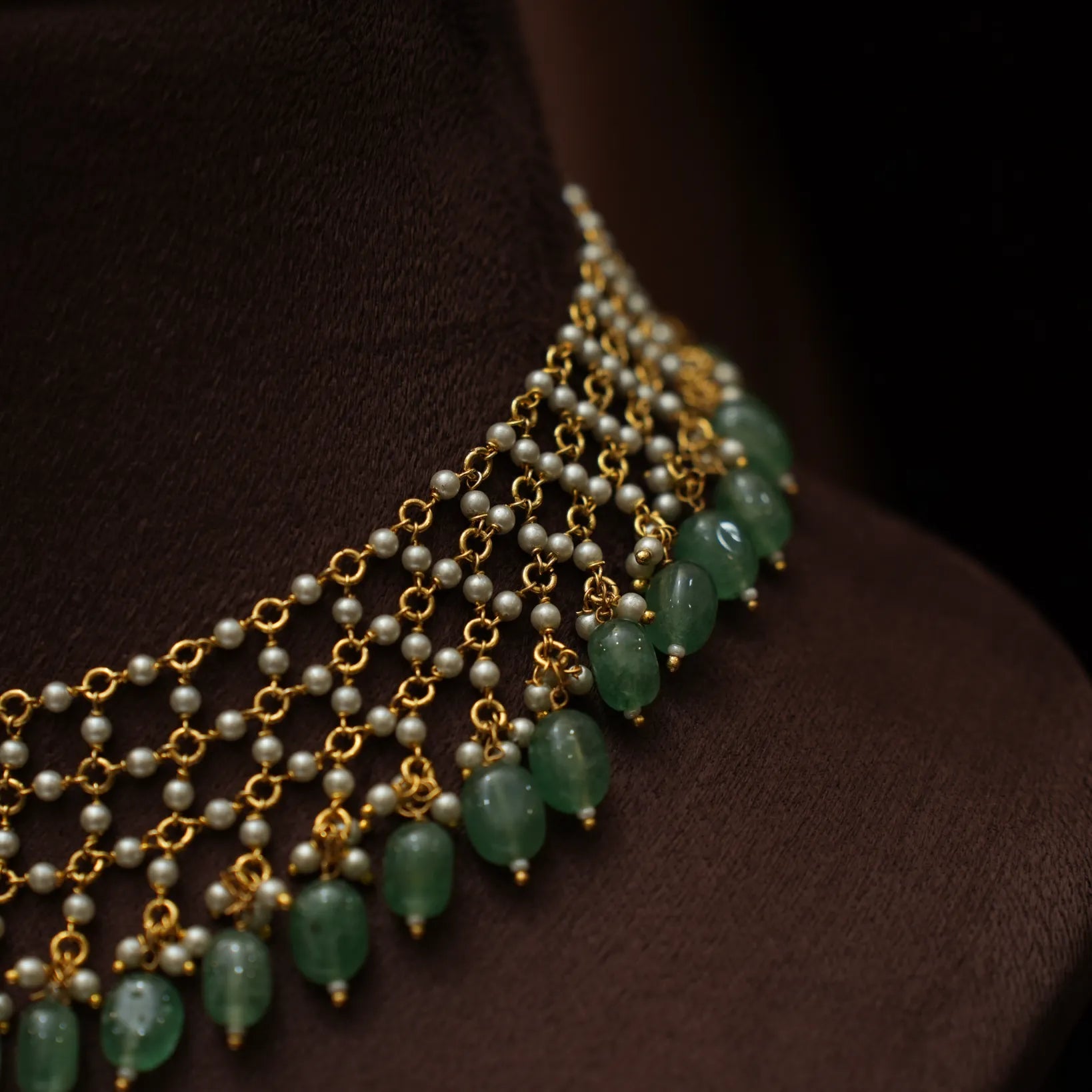 Vanya Polki Necklace - Green