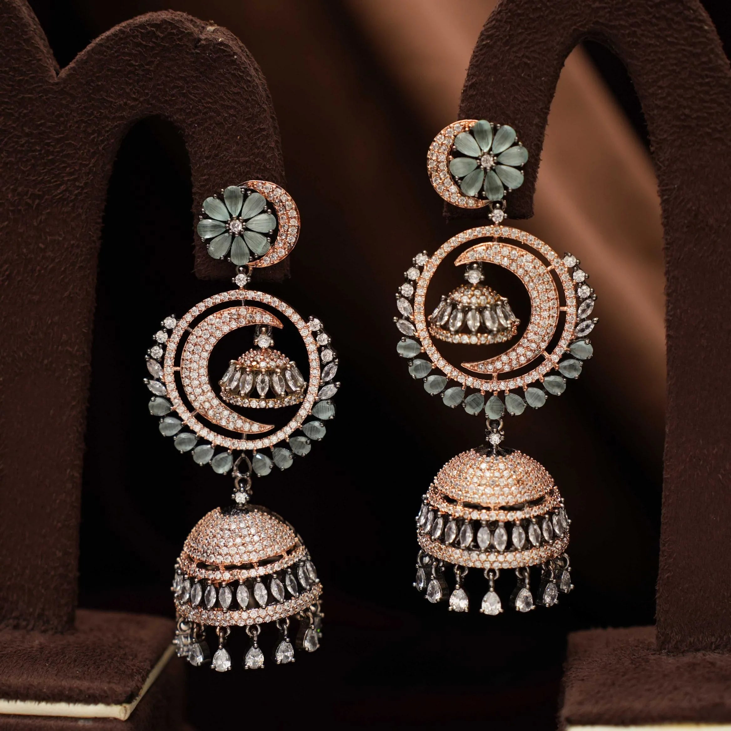Varsha Zircon Jhumka Earrings