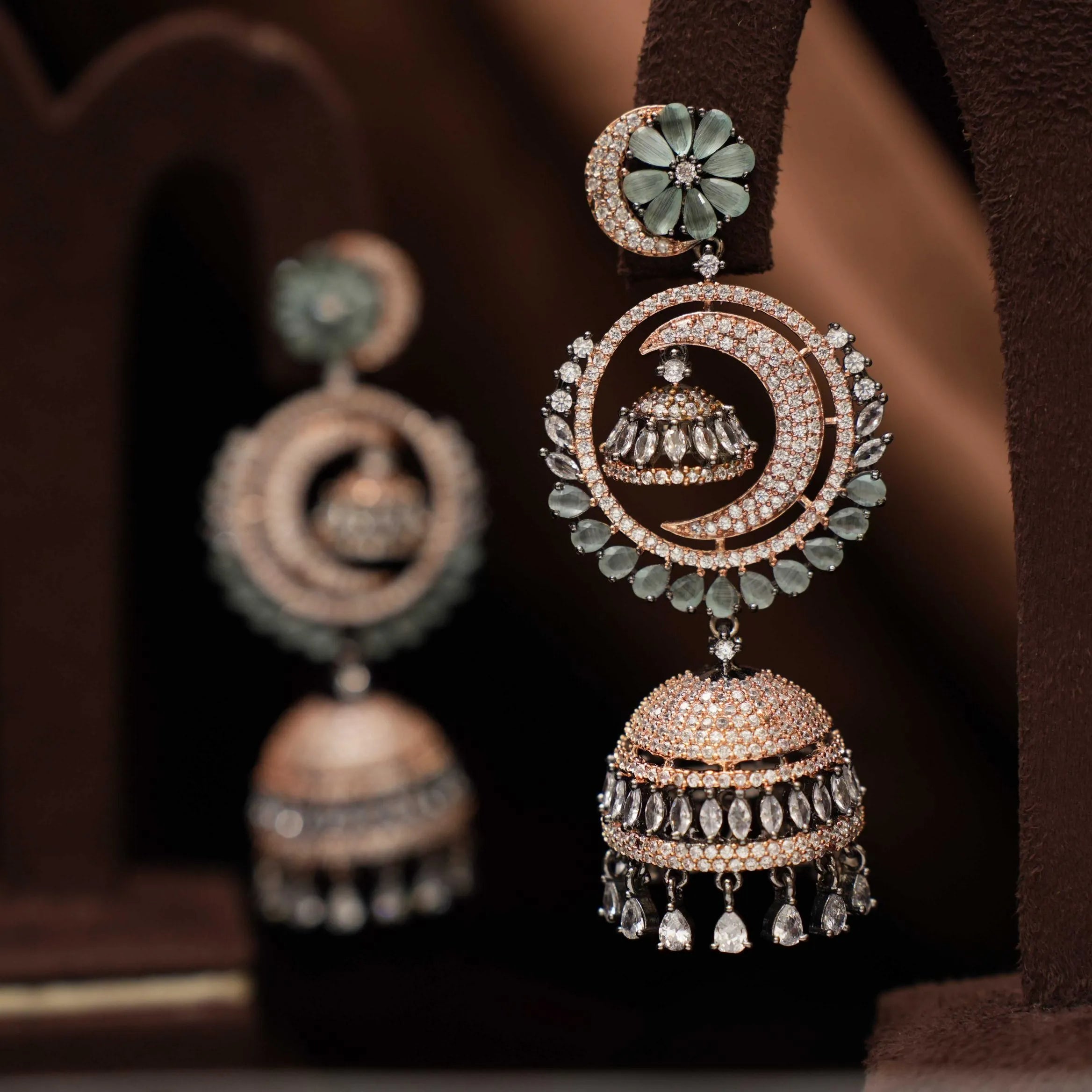 Varsha Zircon Jhumka Earrings