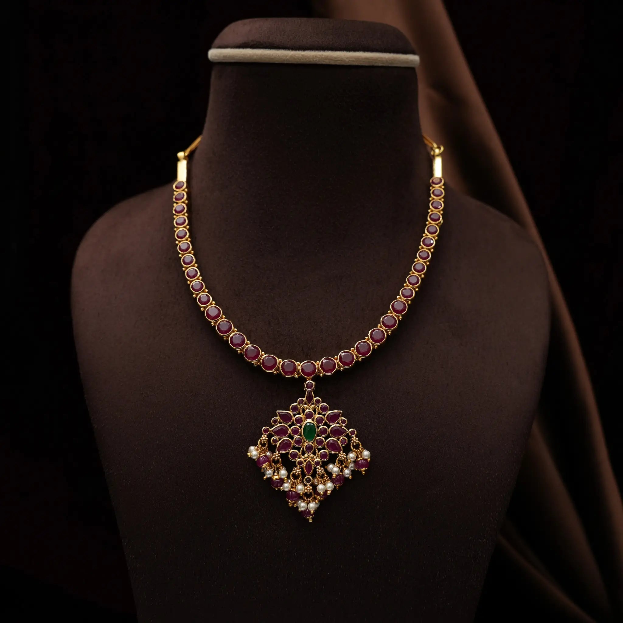 Varshini Silver Reversible Necklace