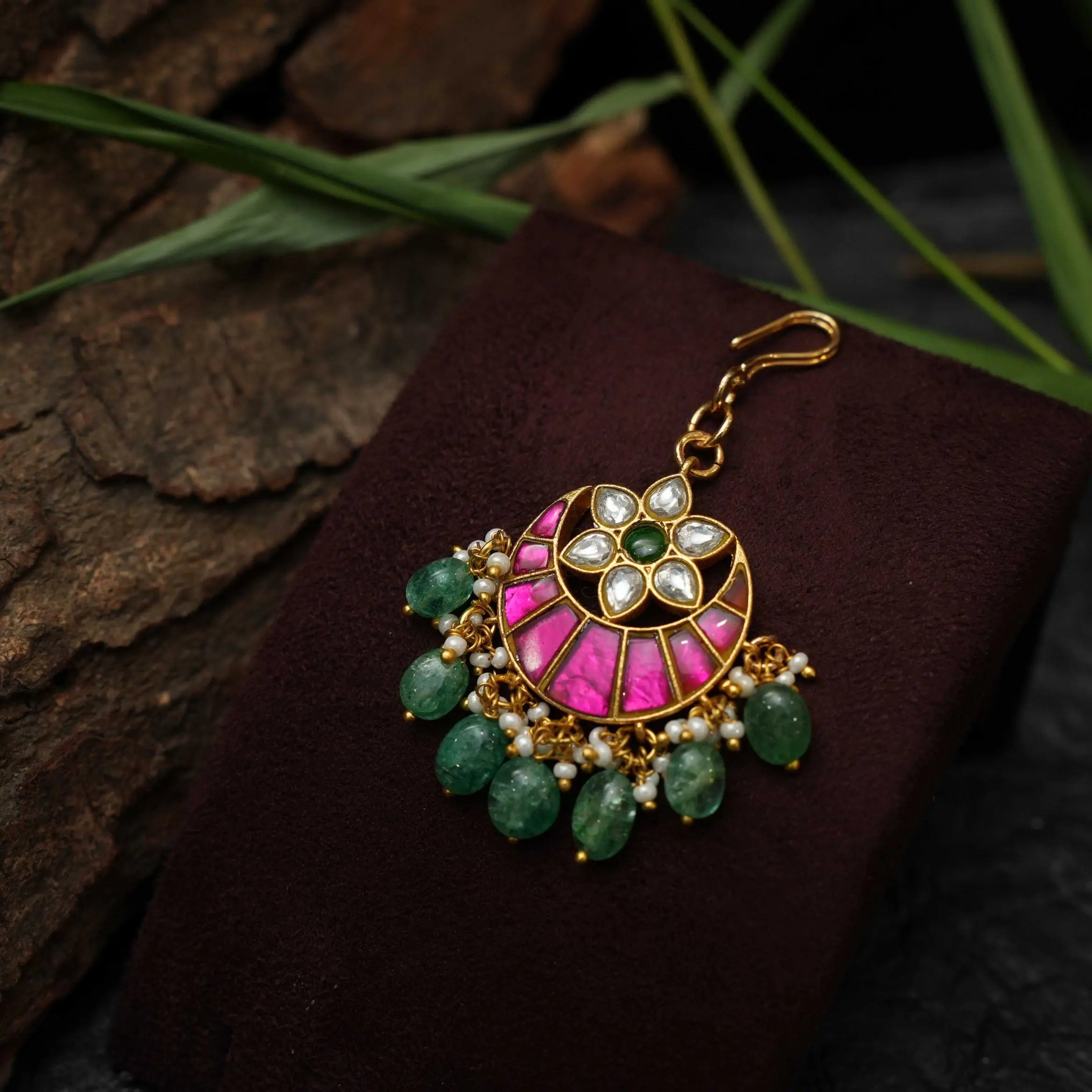 Varshu Floral Polki Tikka