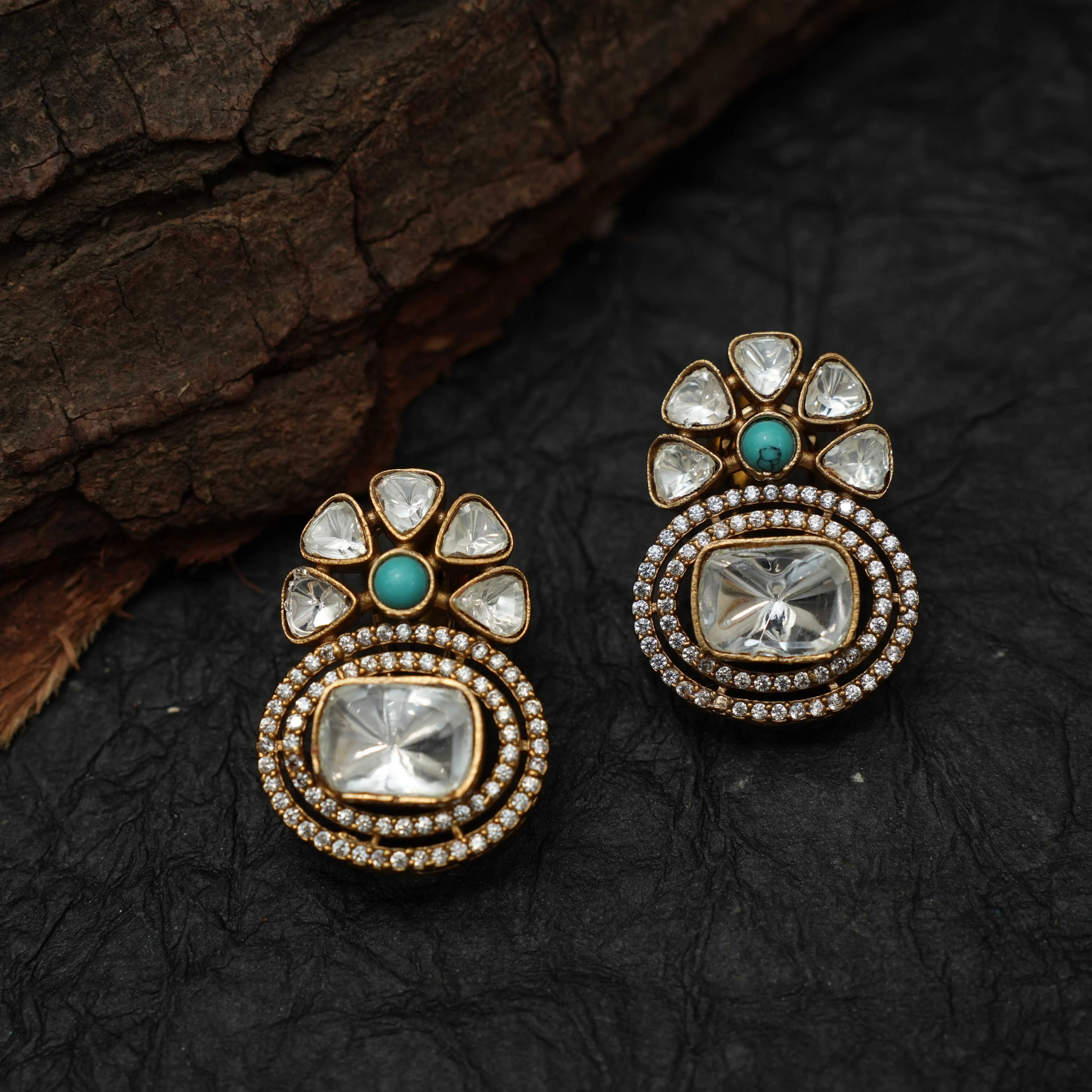 Varshu Polki Necklace - Floral