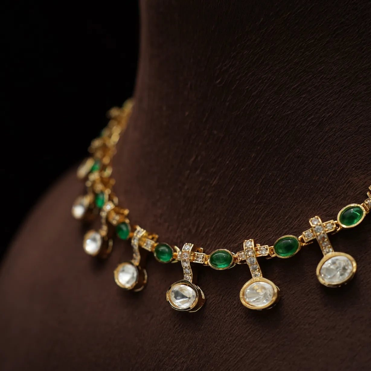 Vasudha Polki Necklace - Green