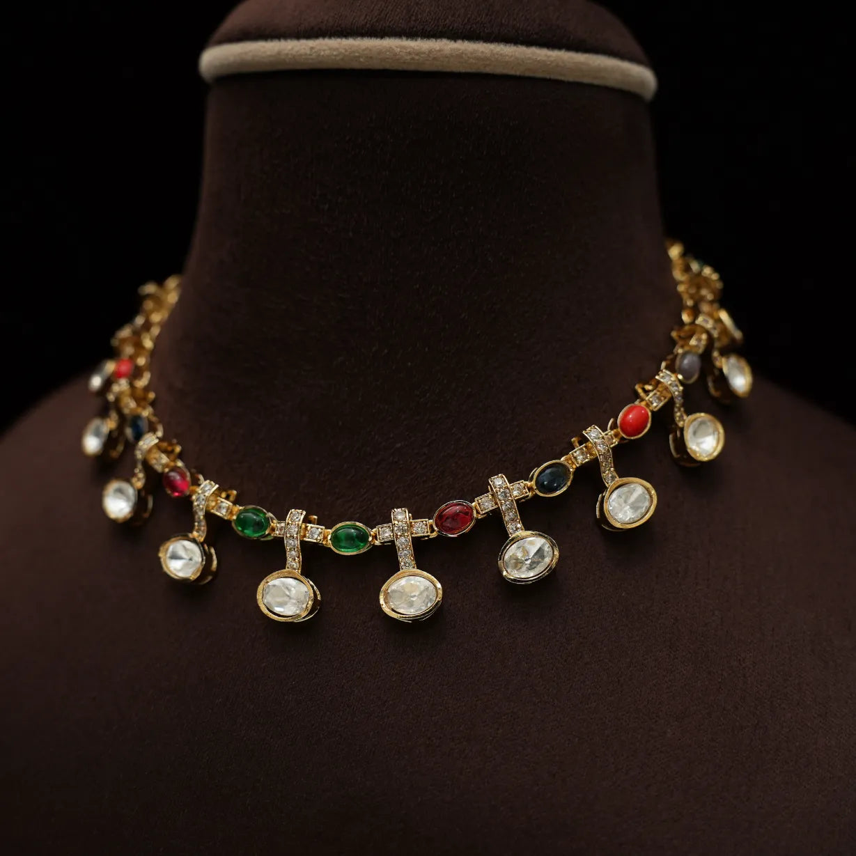 Vasudha Polki Necklace - Multicolor