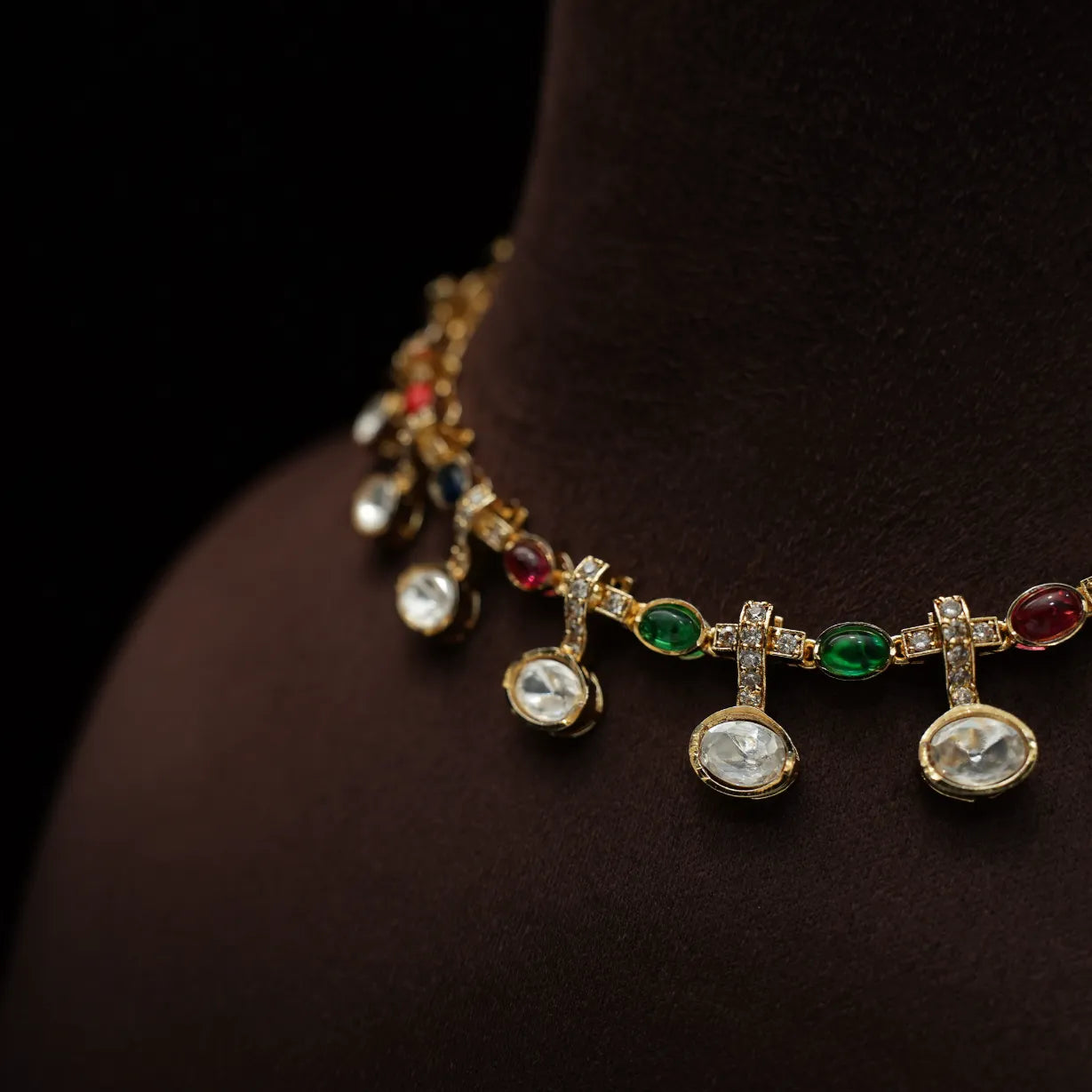 Vasudha Polki Necklace - Multicolor