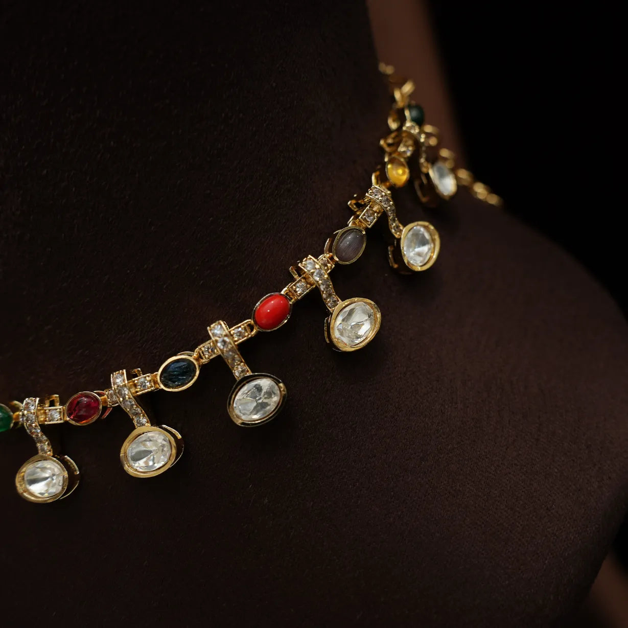 Vasudha Polki Necklace - Multicolor