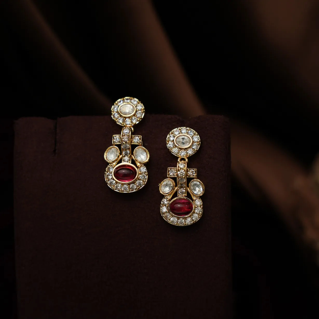 Vasudha Polki Necklace - Red
