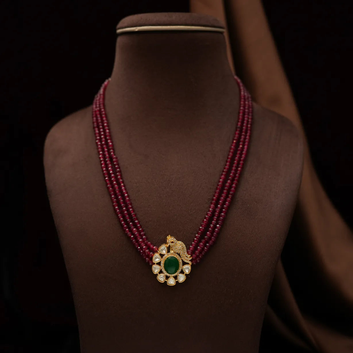 Vatsaya Beaded Polki Necklace