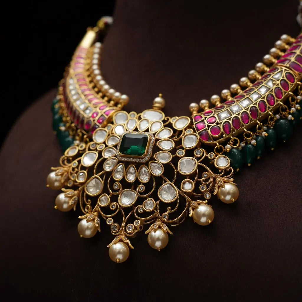Veena Polki Hasli Necklace