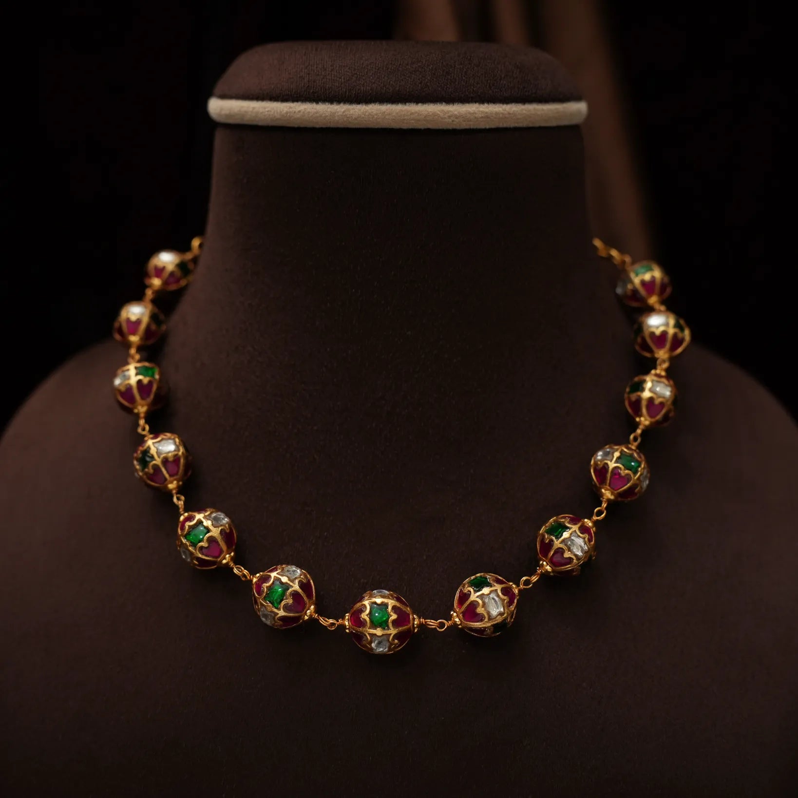 Veida Silver Beaded Necklace - Pooja