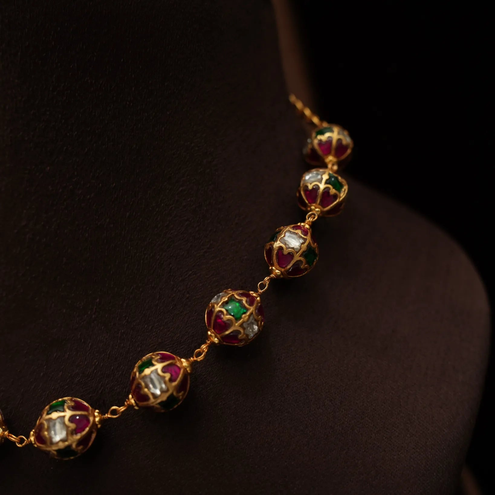 Veida Silver Beaded Necklace - Pooja