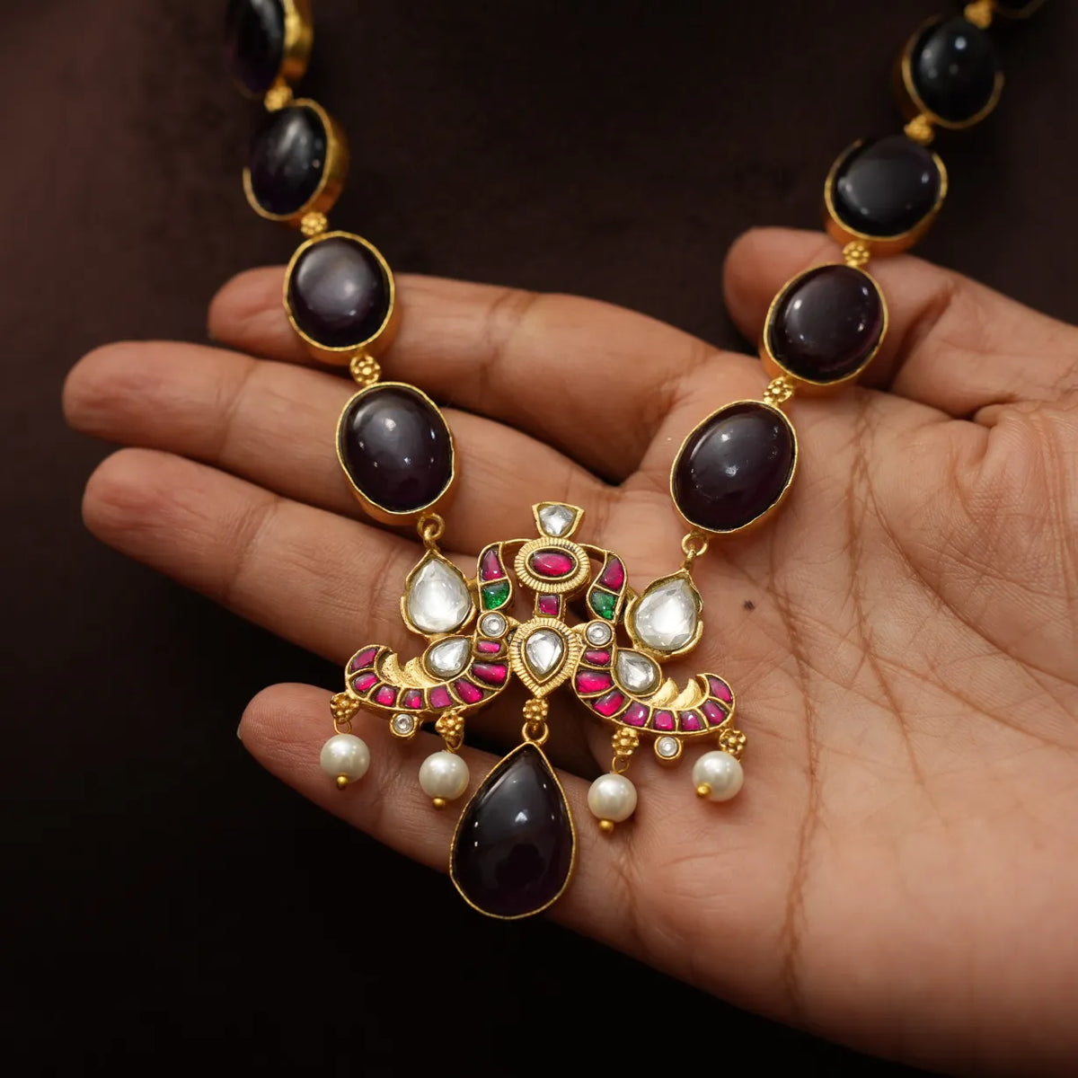 Veyda Polki Necklace - Purple