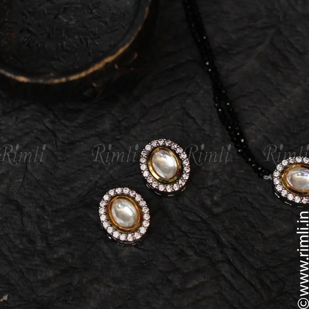 Black Beaded Kundan Set - Rimli Boutique