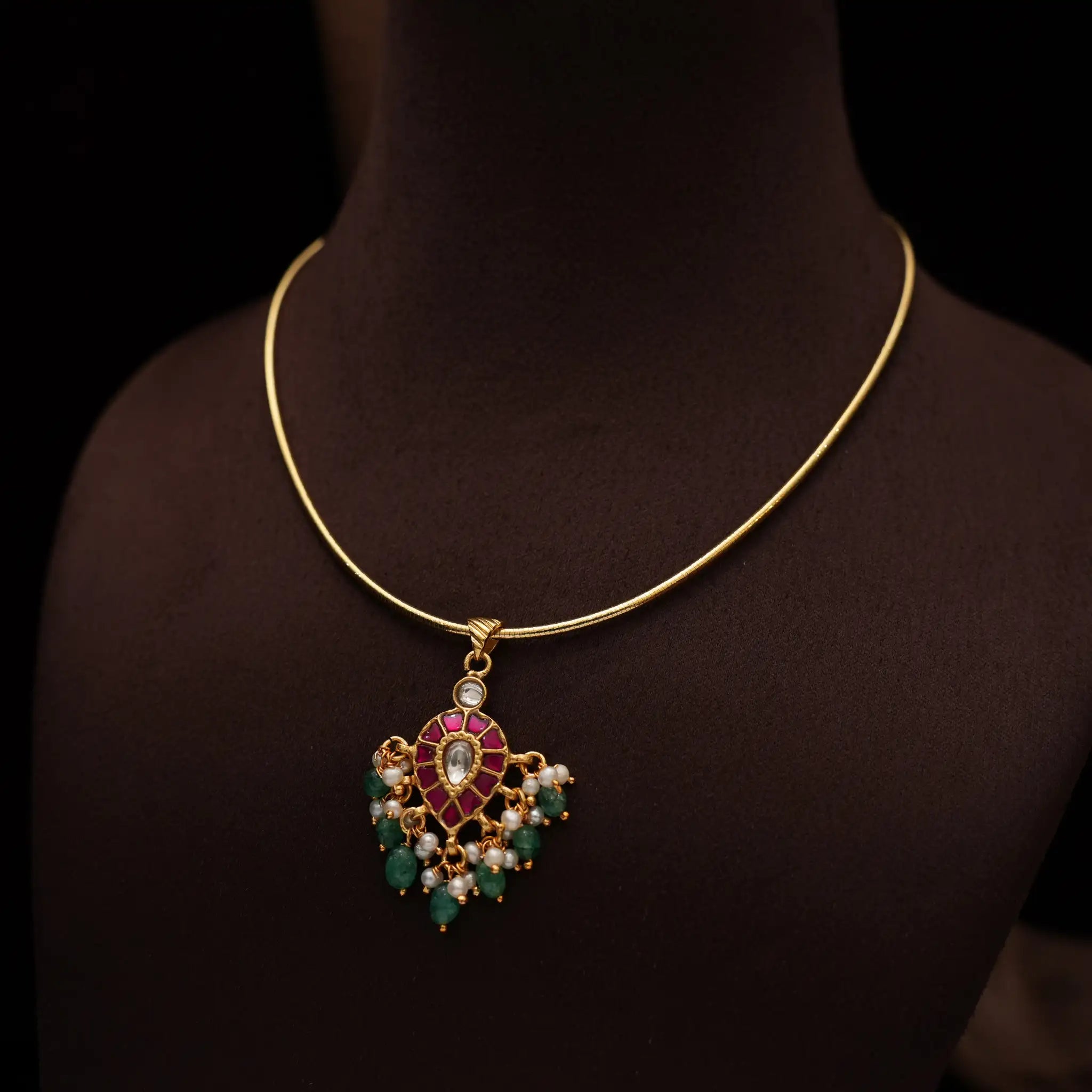 Vidhatri Silver Hasli Necklace