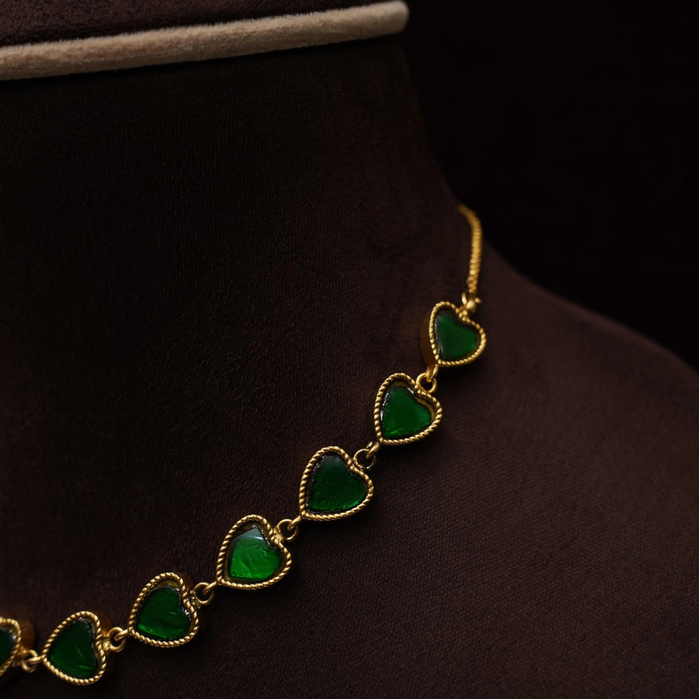 Viha Polki Minimal Necklace - Green