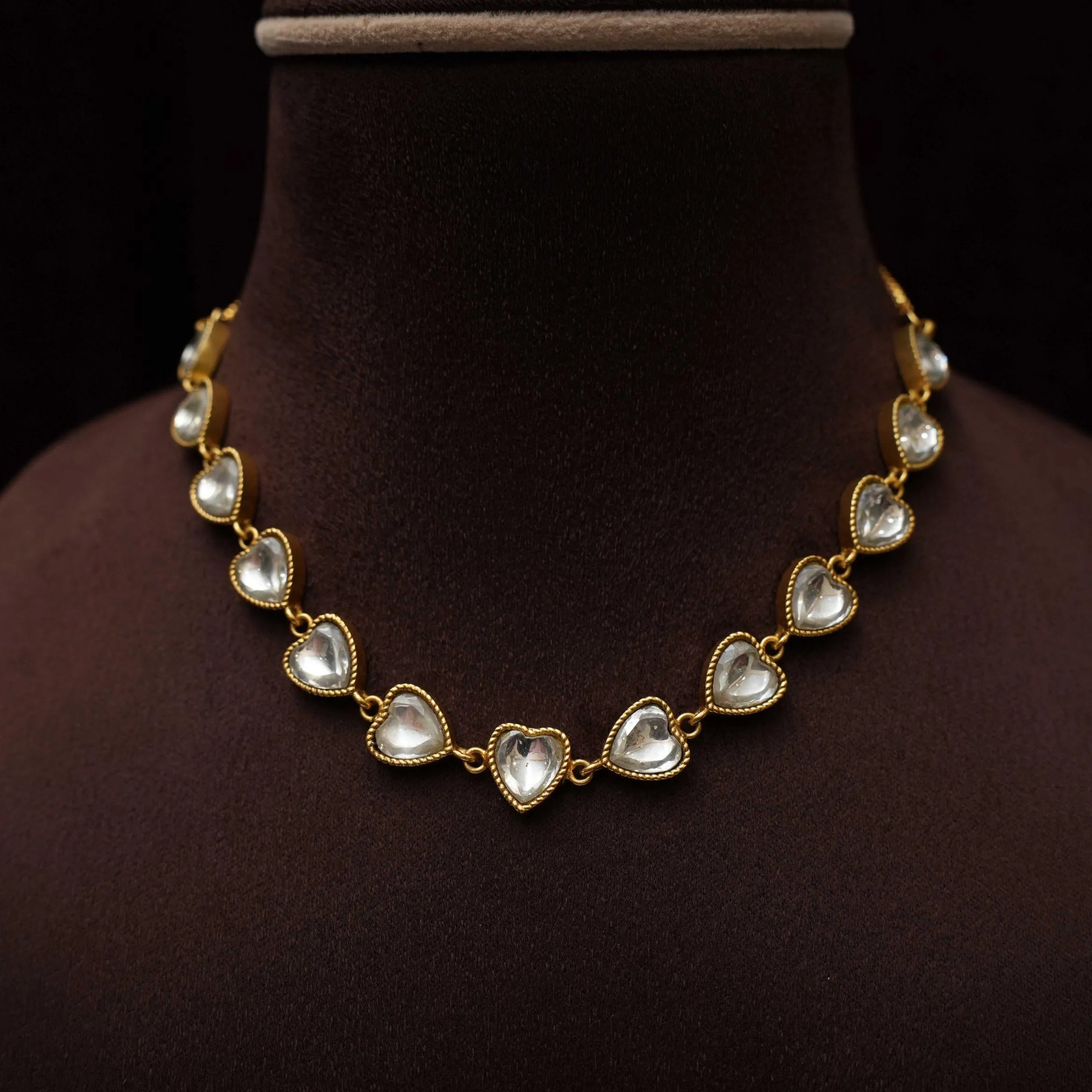 Viha Polki Minimal Necklace - White