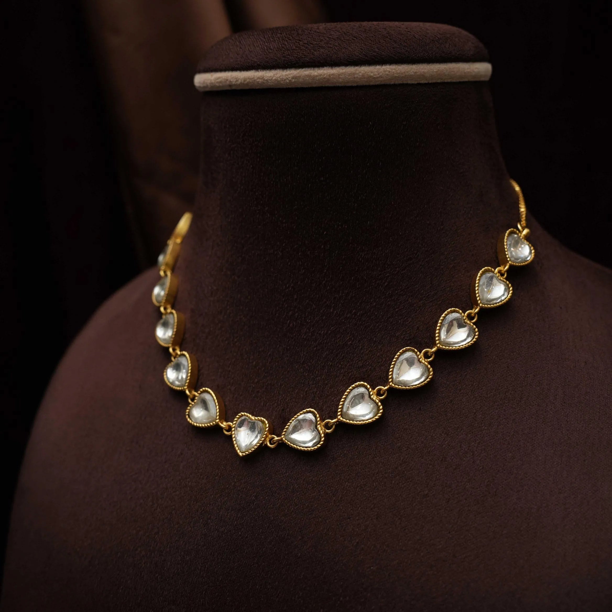 Viha Polki Minimal Necklace - White