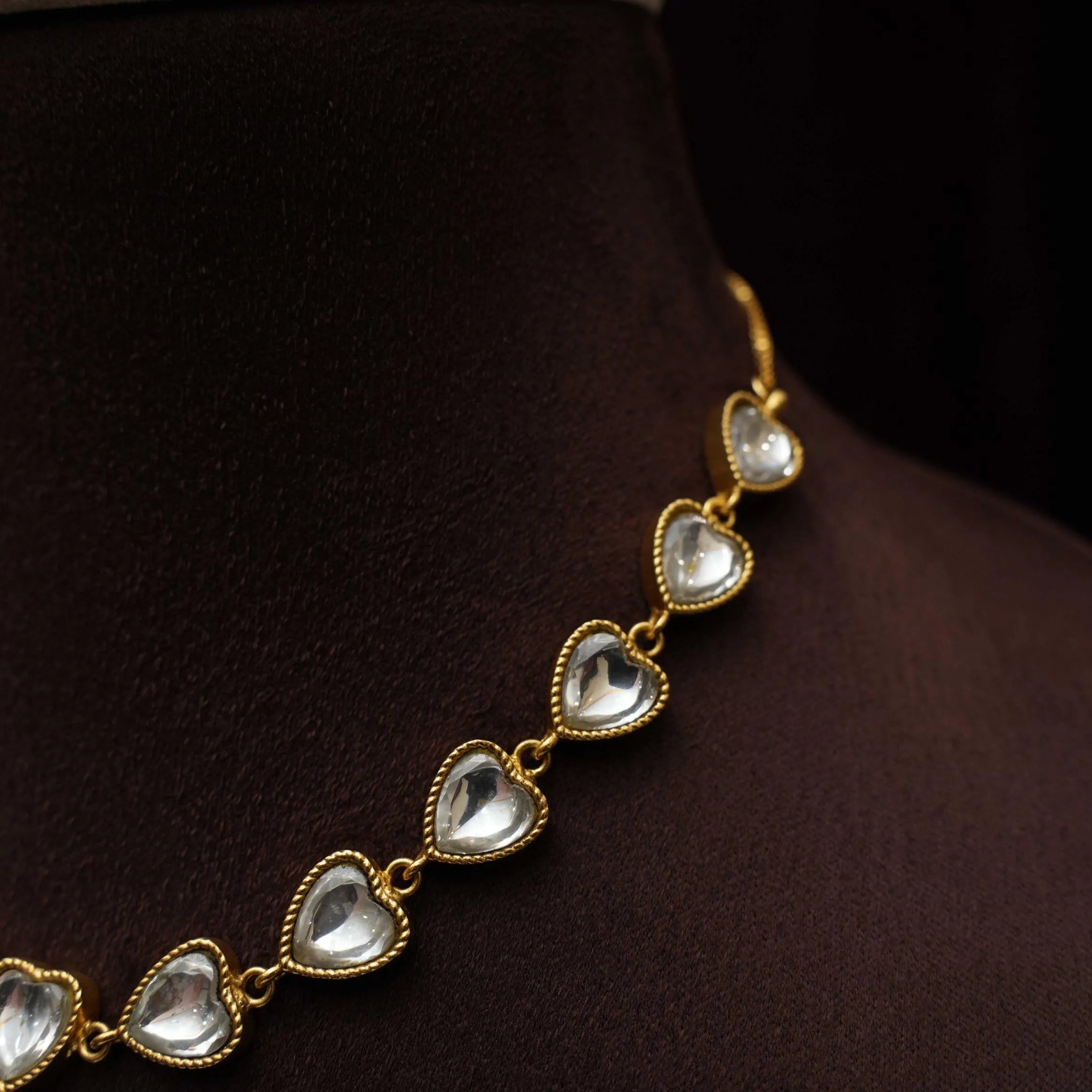 Viha Polki Minimal Necklace - White