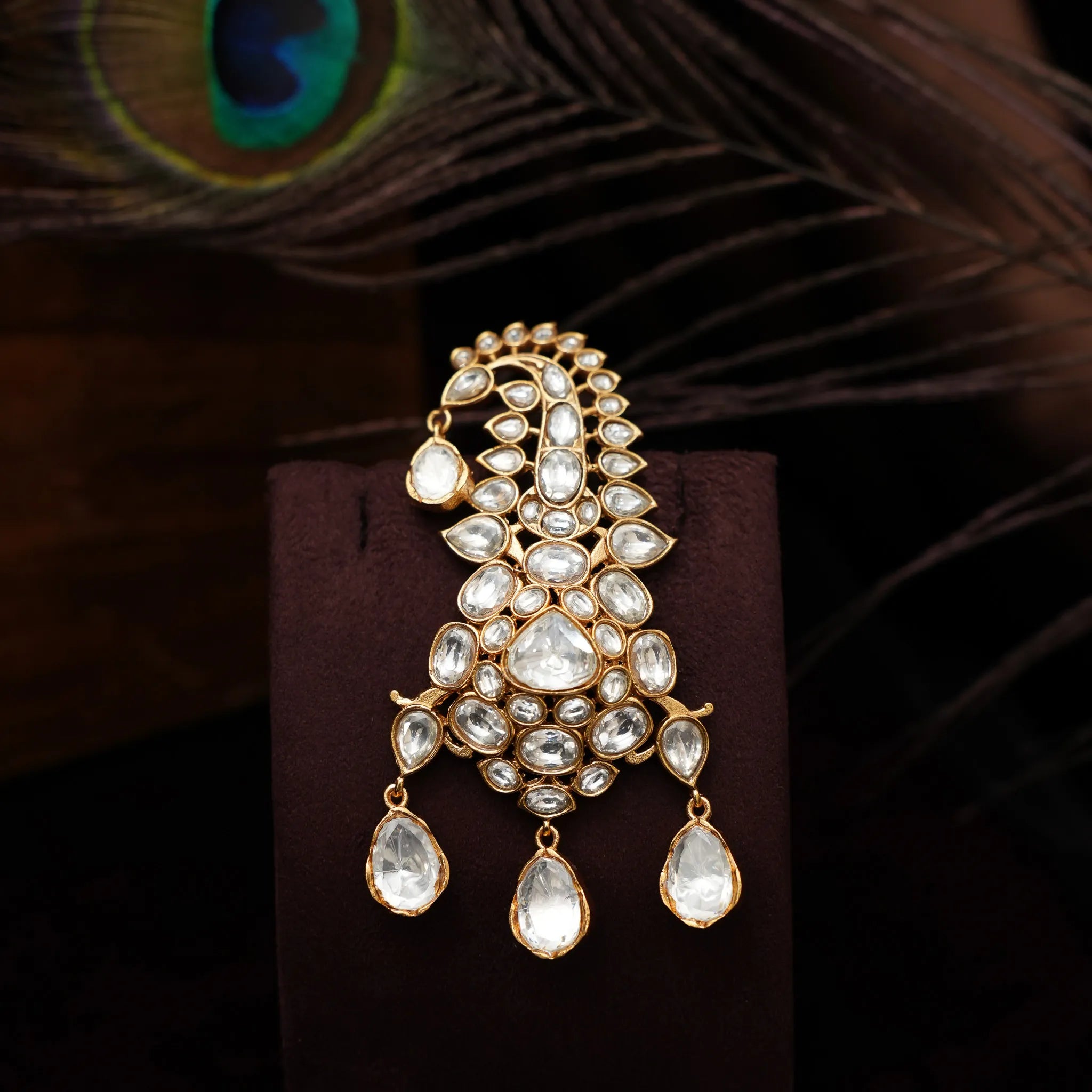 Vihaan Moissanite Kalgi - Men's Turban Brooch