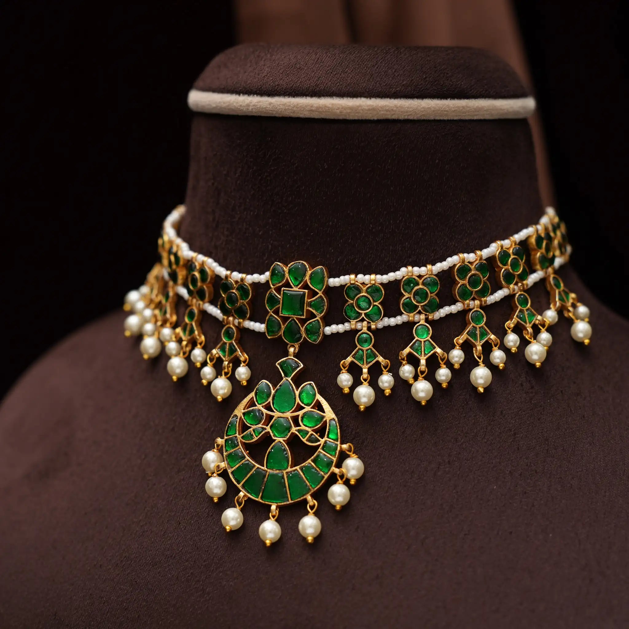 Vihanika Polki Necklace - Green