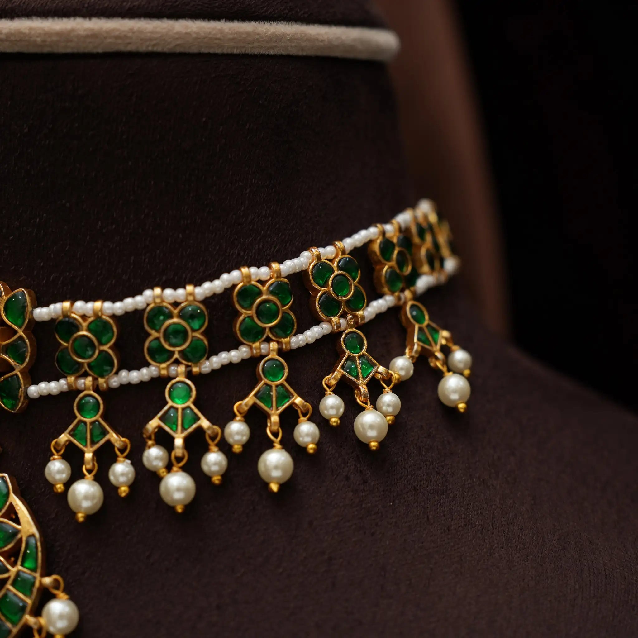 Vihanika Polki Necklace - Green