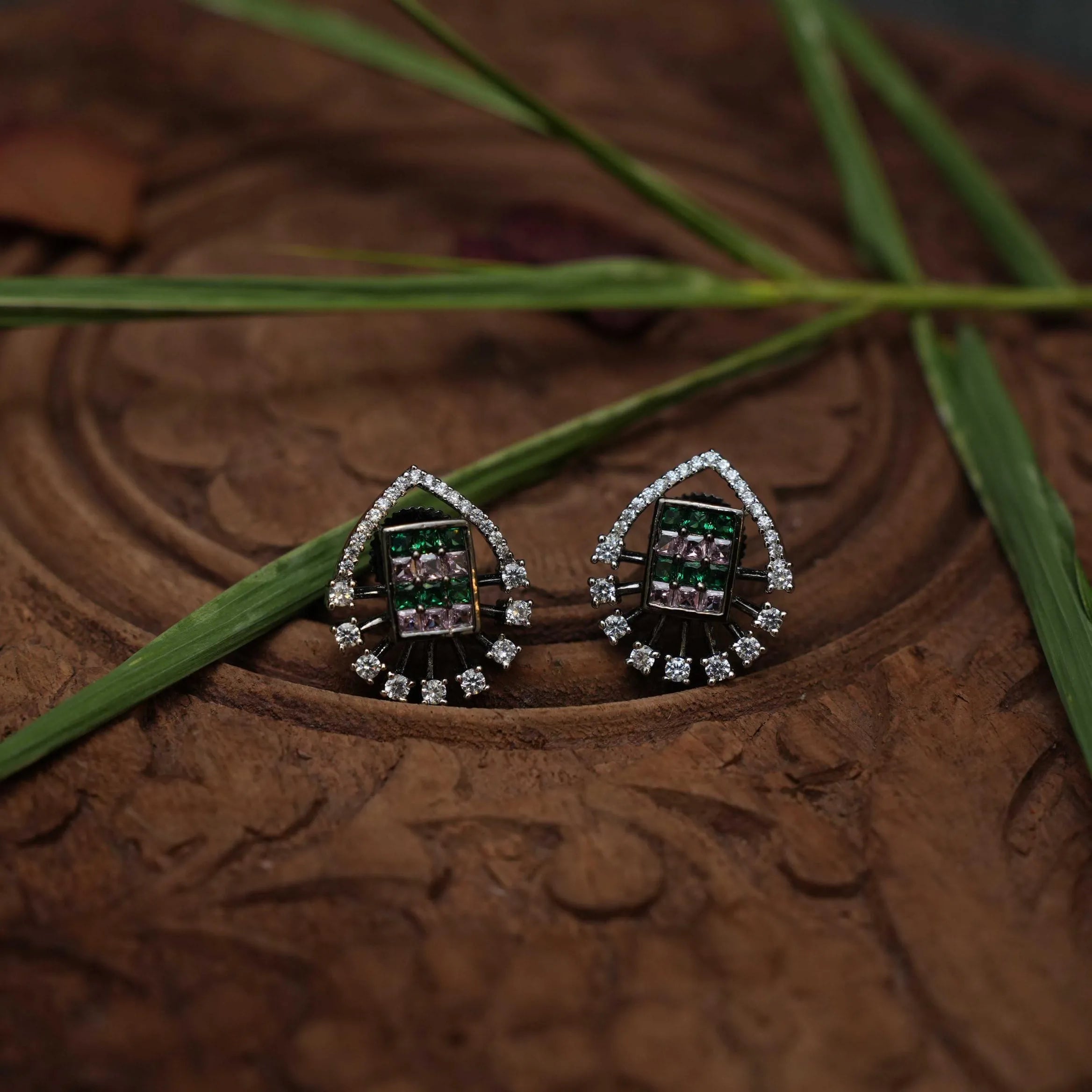 Vineka Zircon Ear Stud - Multicolor