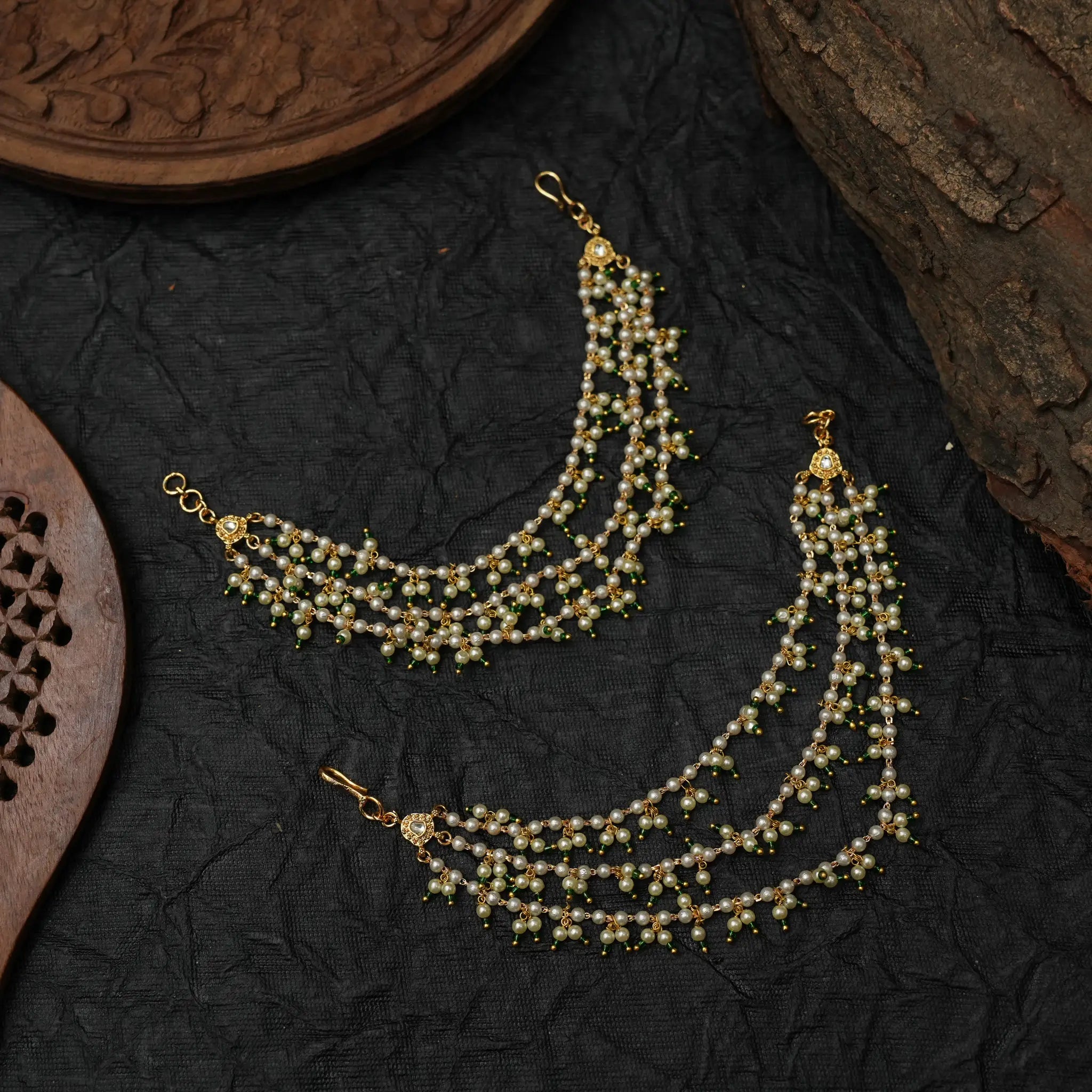 Vishaka Polki Ear Chain