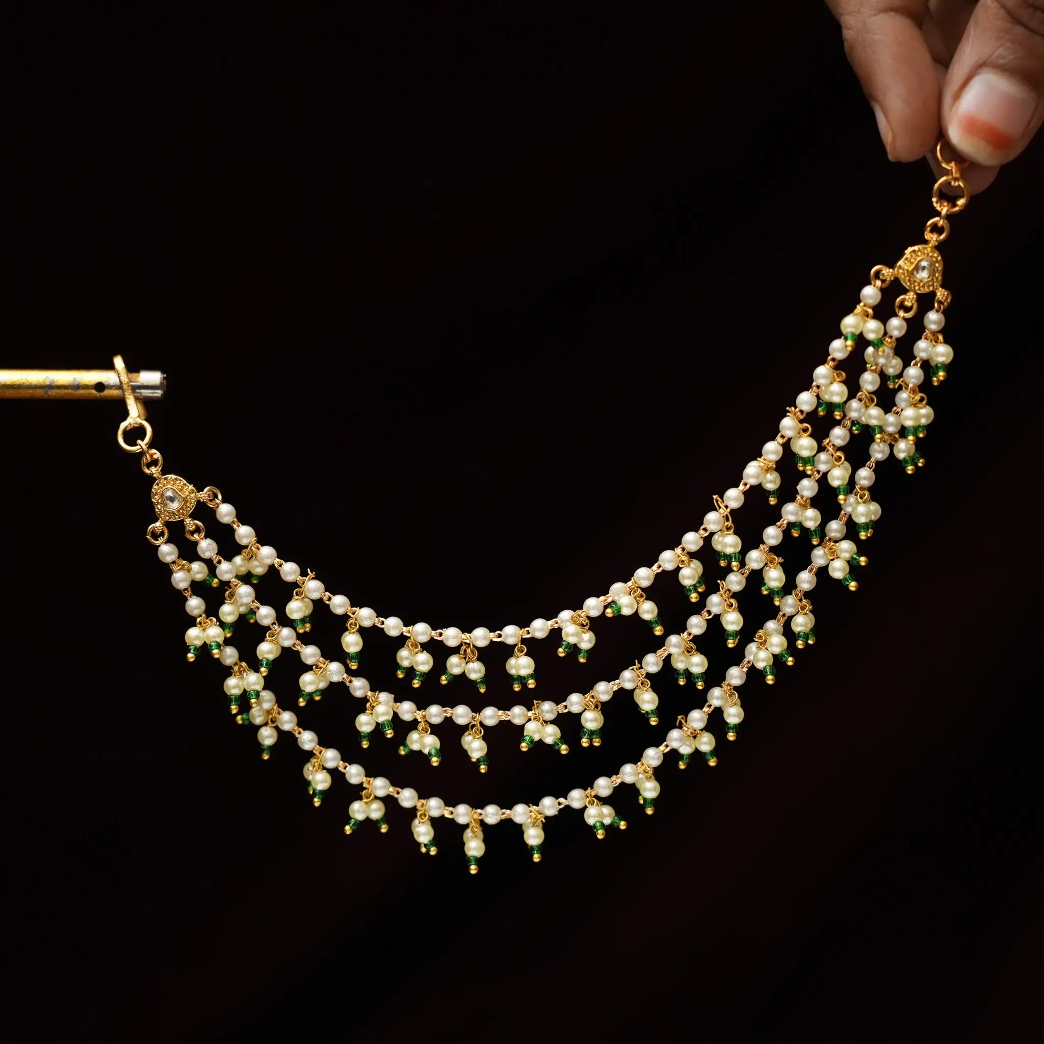 Vishaka Polki Ear Chain