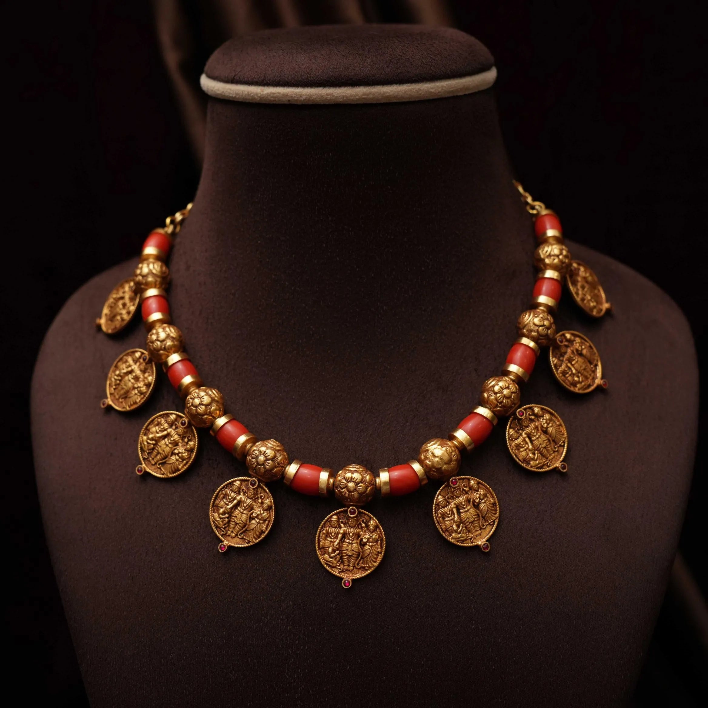 Vritti Silver Coral Necklace