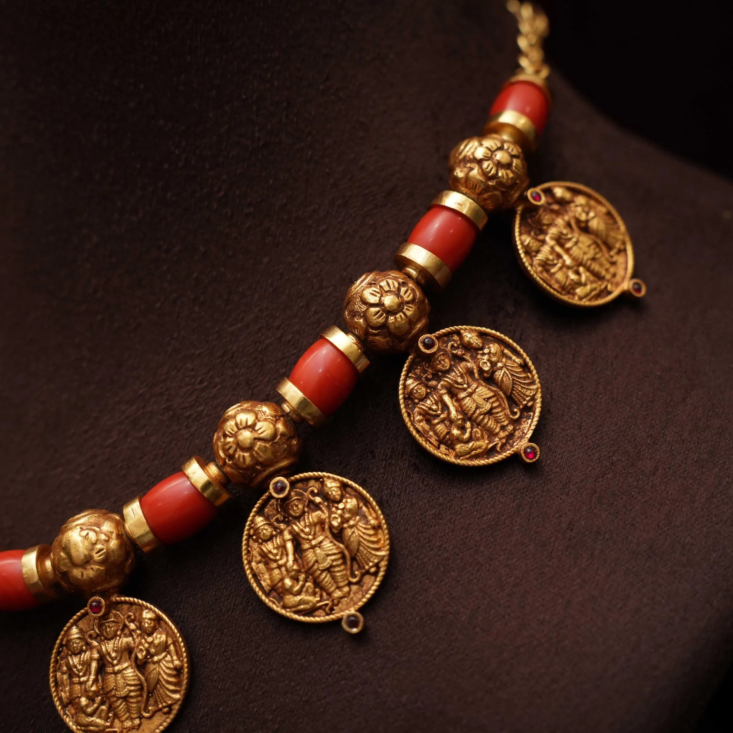 Vritti Silver Coral Necklace