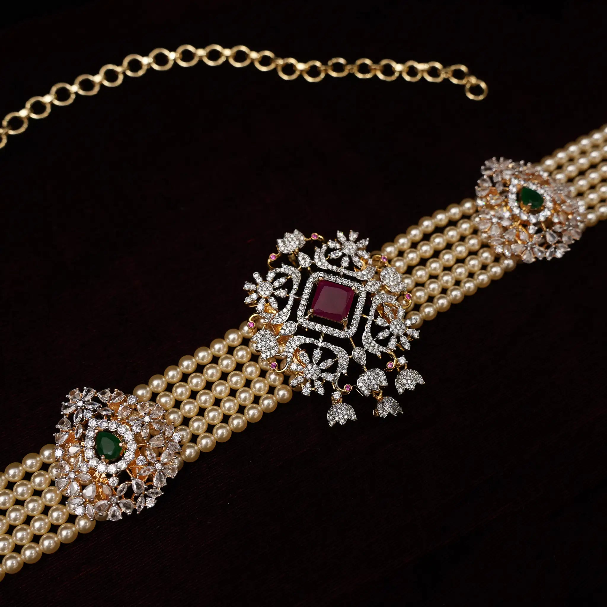 Wasila Pearl Zircon Hip Belt