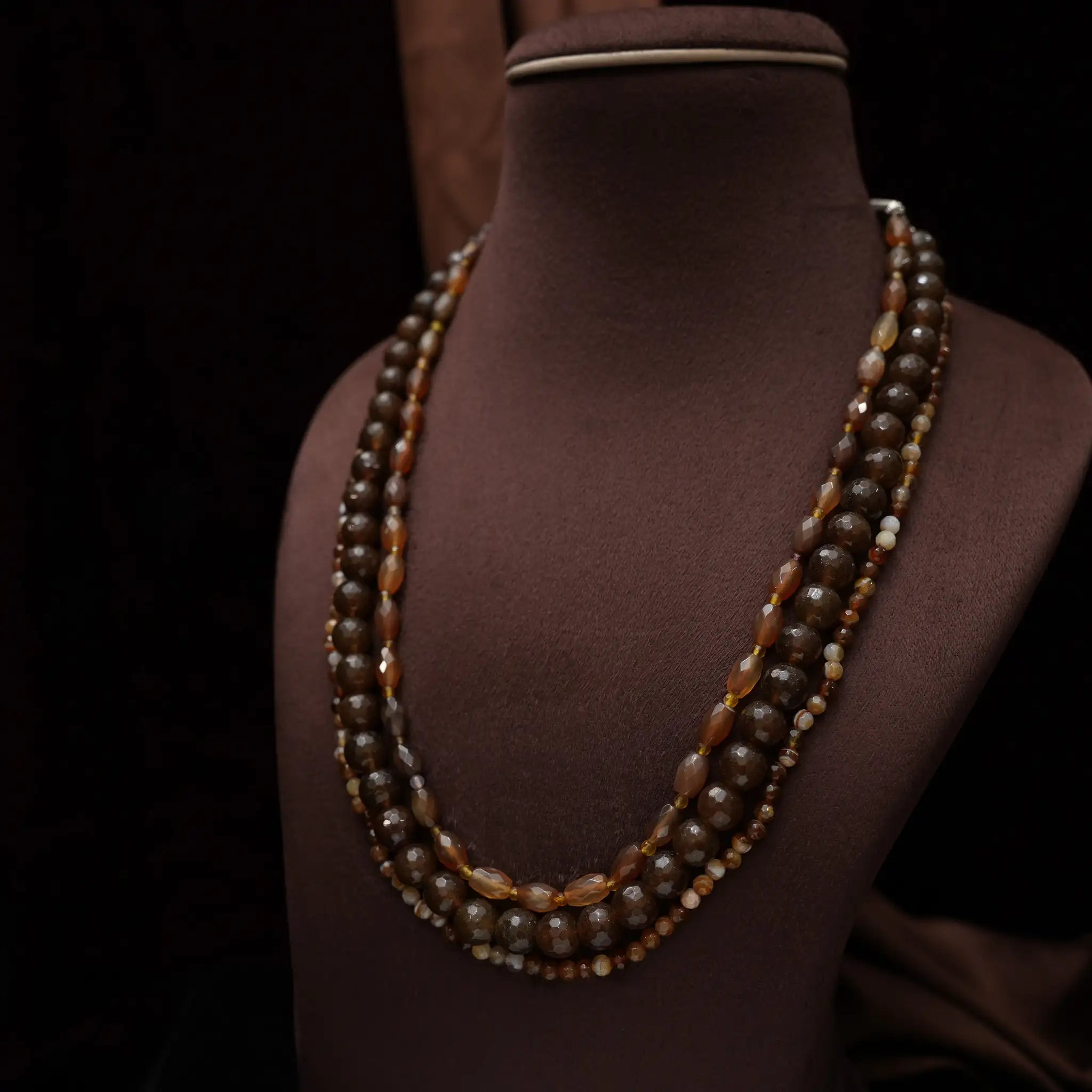Yashasvini Beaded Necklace - Brown