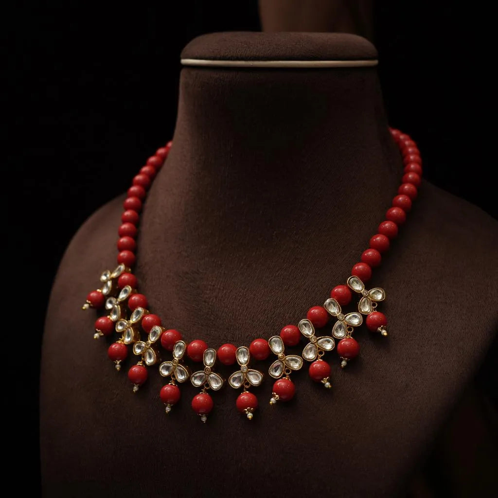 Yashvini Beaded Coral Choker
