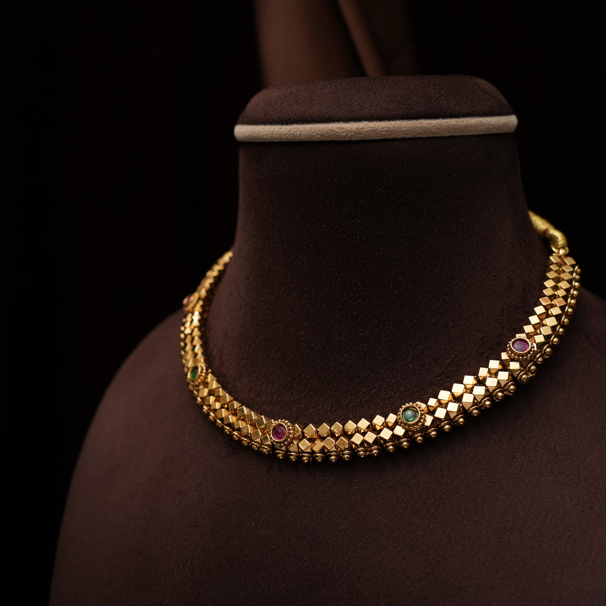 Yatvika Antique Choker - Red and Green