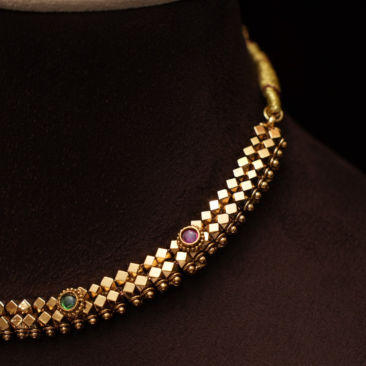Yatvika Antique Choker - Red and Green