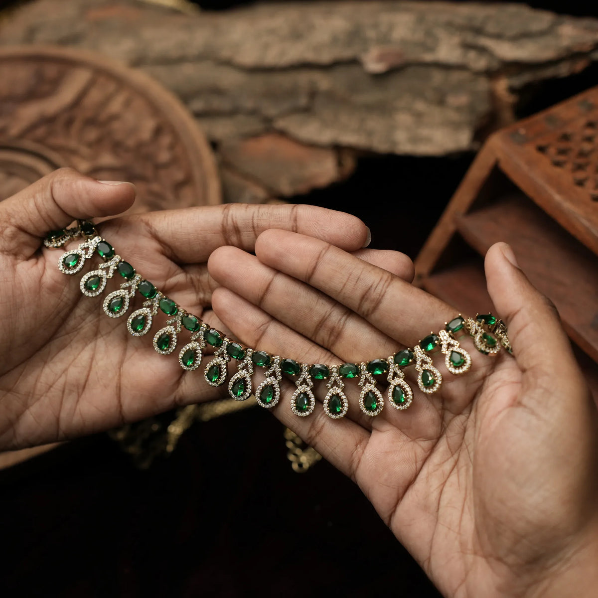 Yuthika Zircon Hip Belt - Green