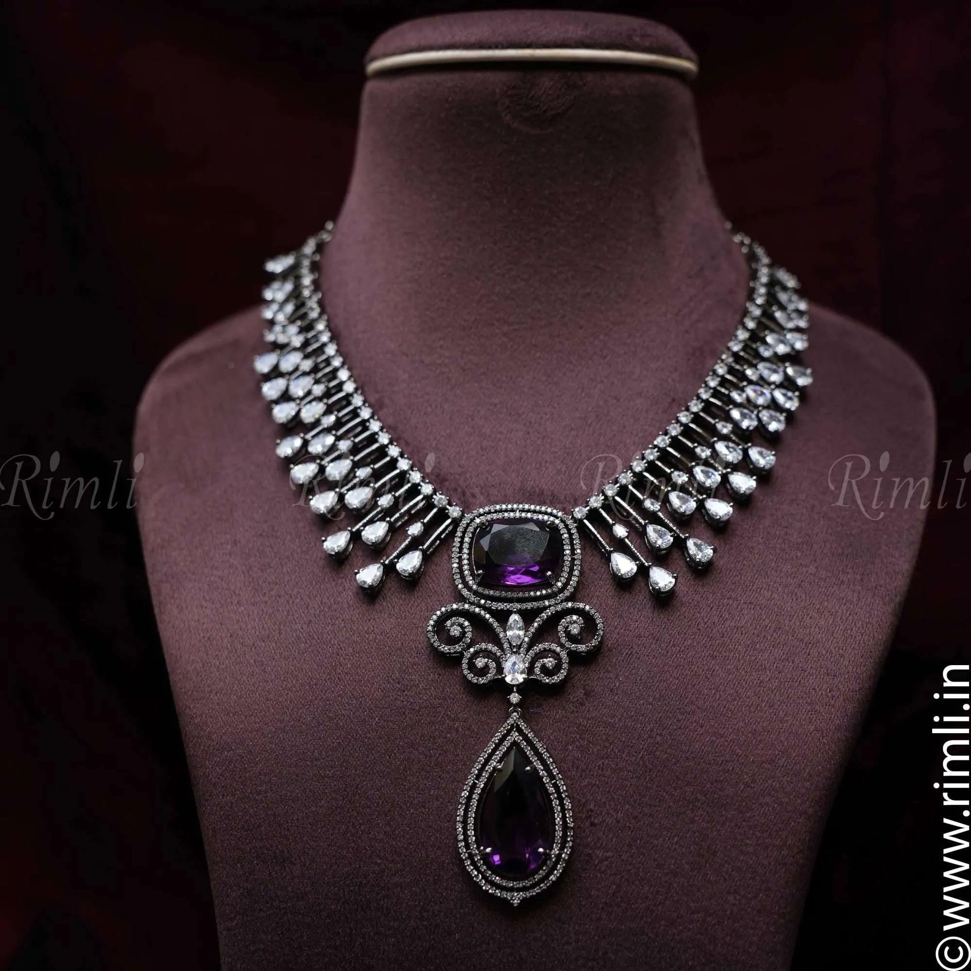 Dharika D'Design Necklace - Purple - Rimli Boutique
