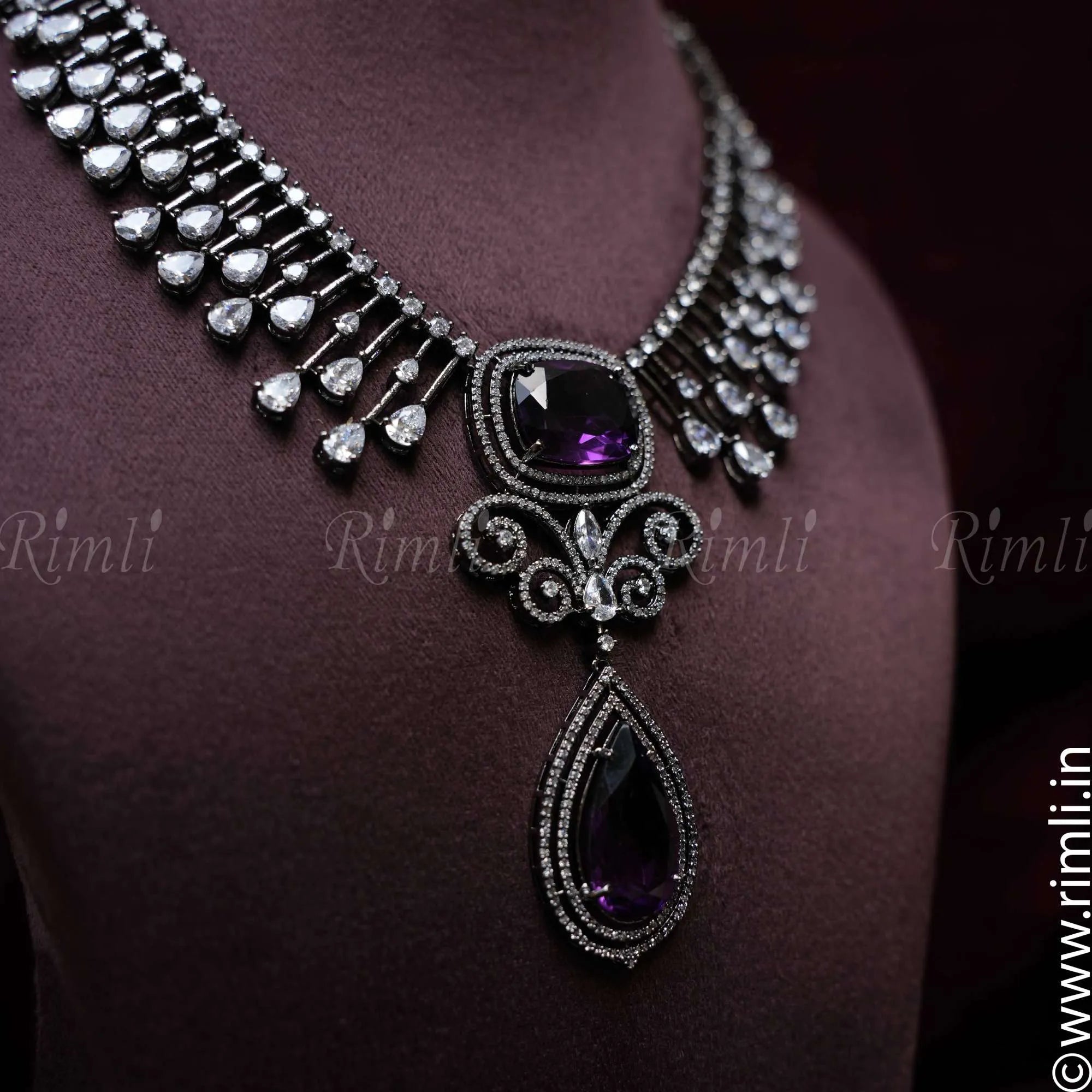 Dharika D'Design Necklace - Purple - Rimli Boutique