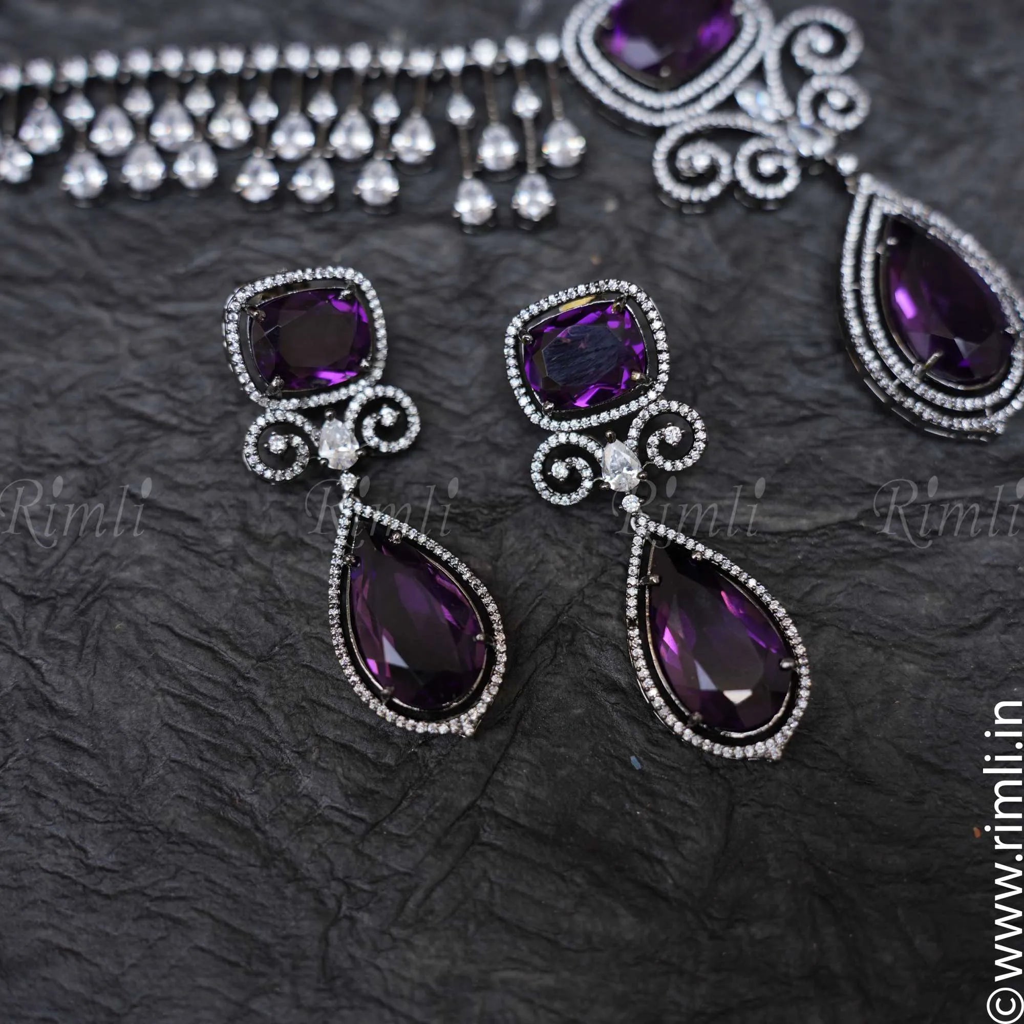 Dharika D'Design Necklace - Purple - Rimli Boutique