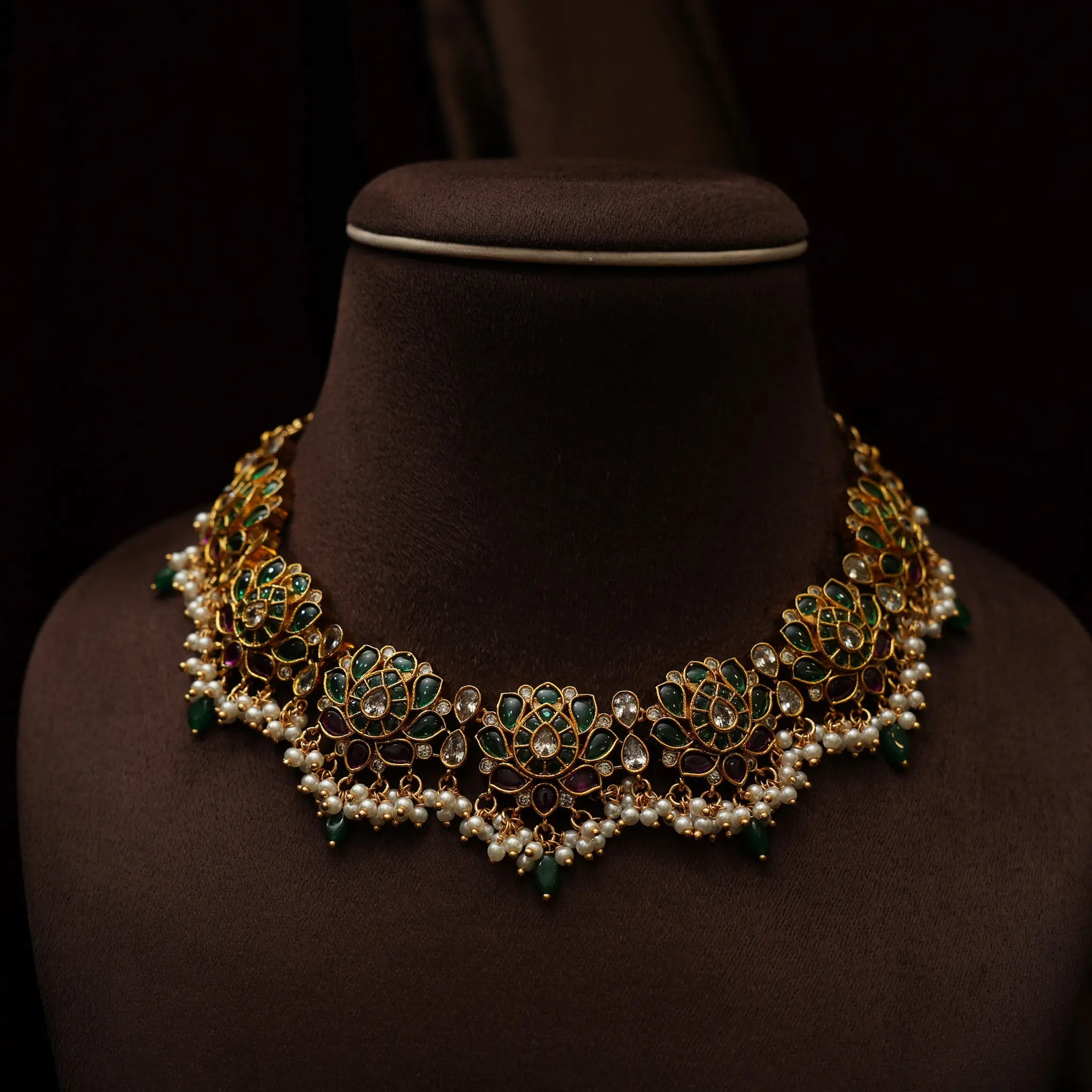 Zuri Polki Necklace - Green