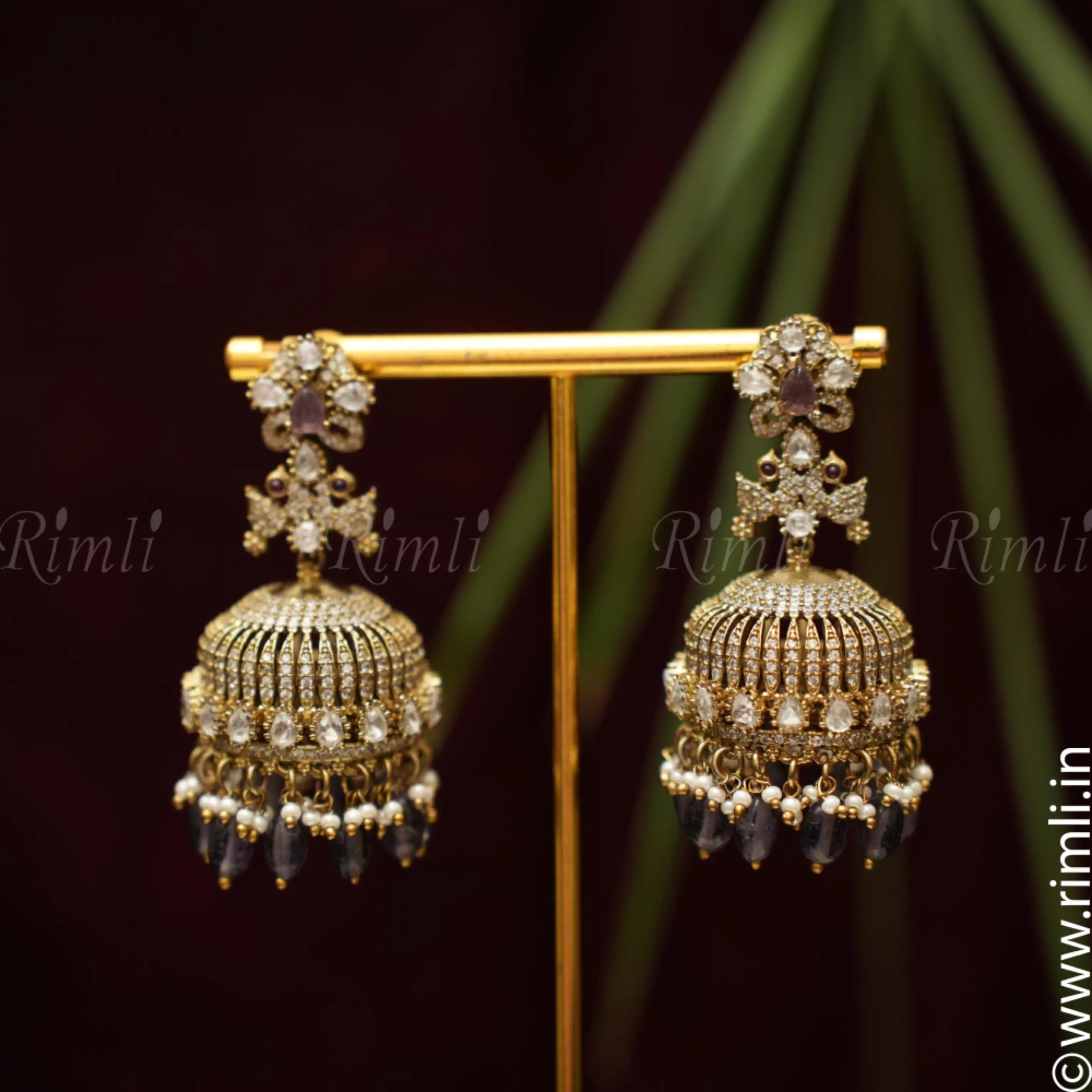 Ashi Victorian Kundan Jhumka - Rimli Boutique