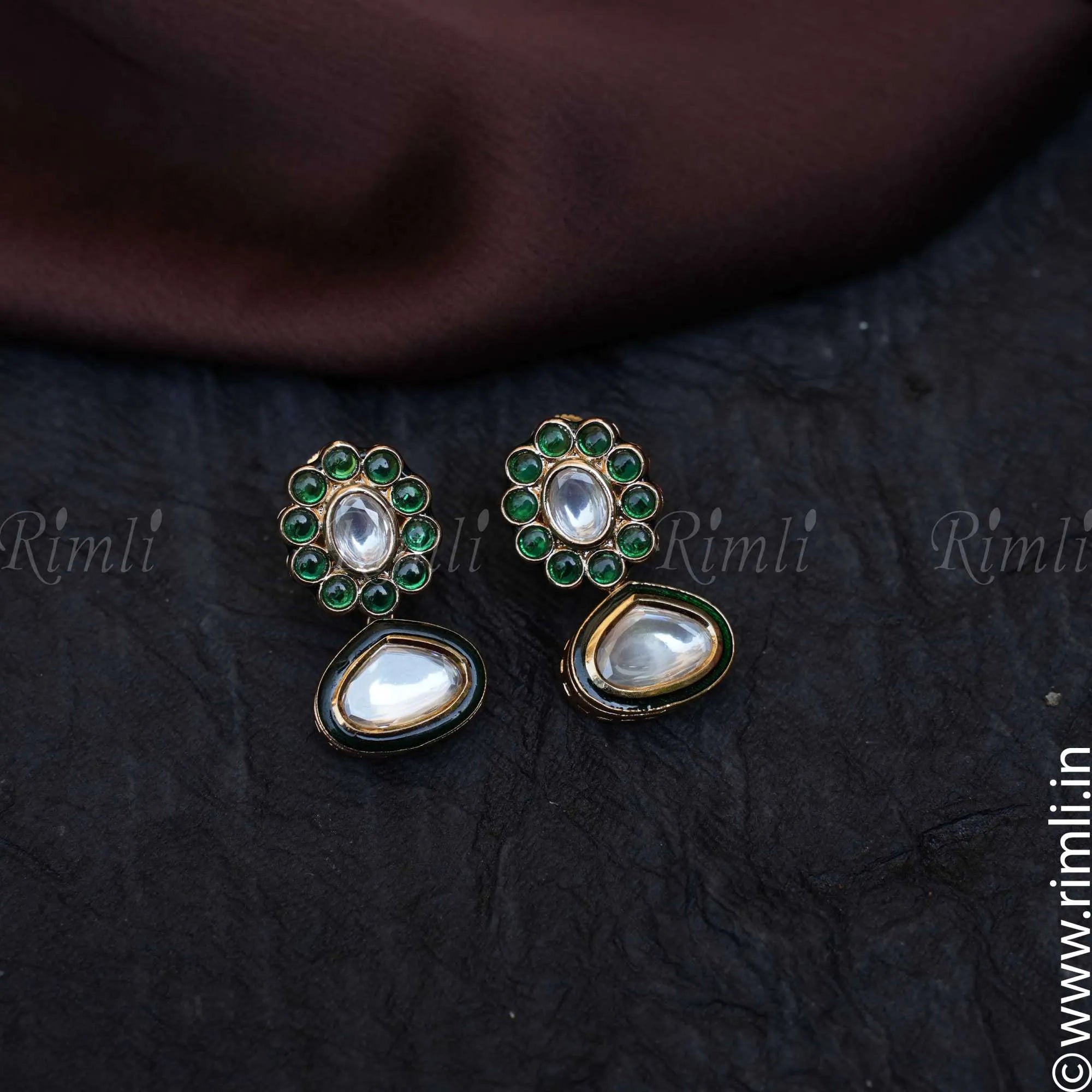 Aarushi Kundan Necklace - Green - Rimli Boutique