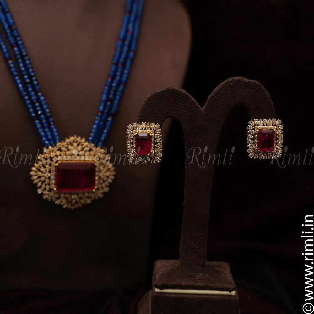 Dhunu Beaded Zircon Necklace - Rimli Boutique