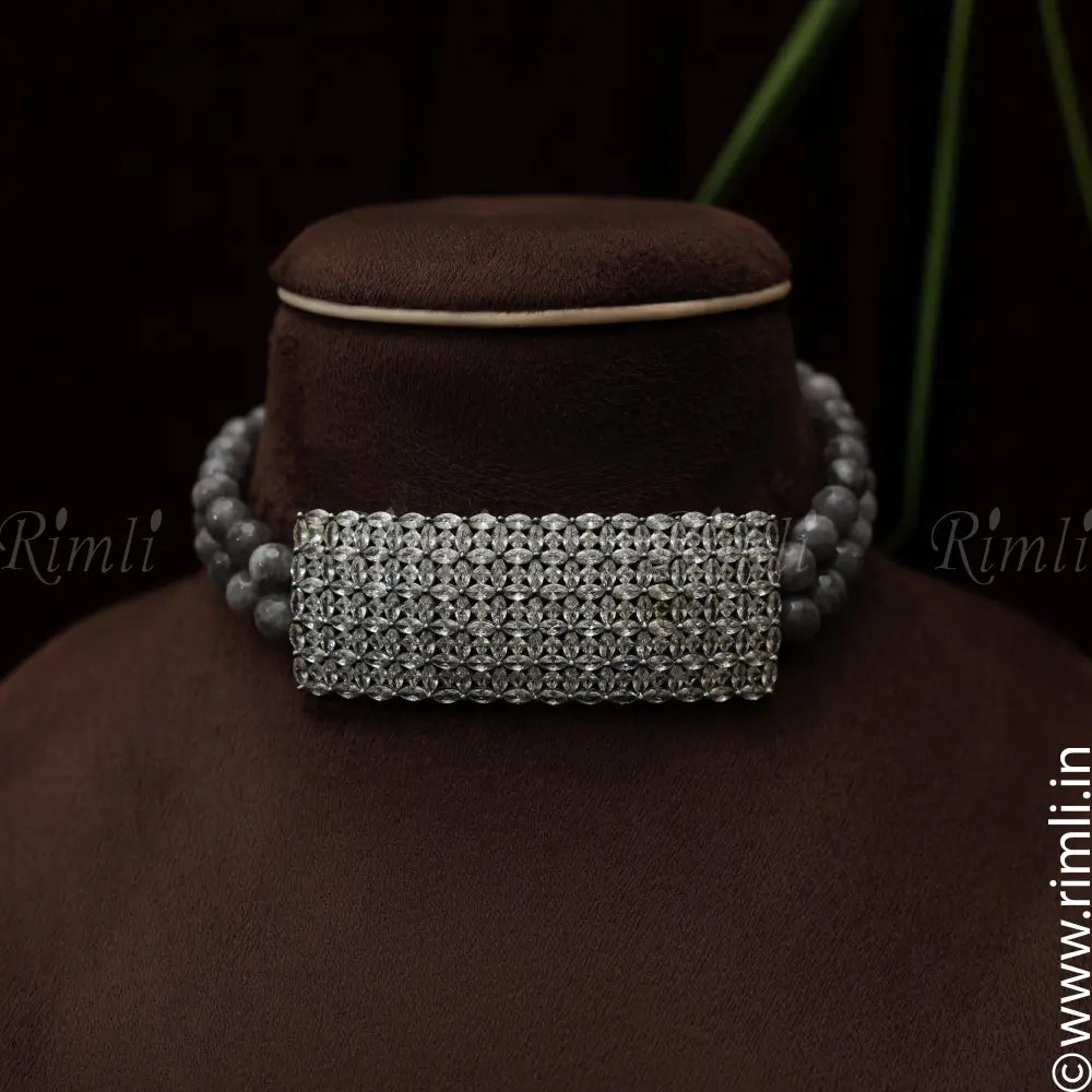 Falini Beaded Zircon Necklace - Rimli Boutique