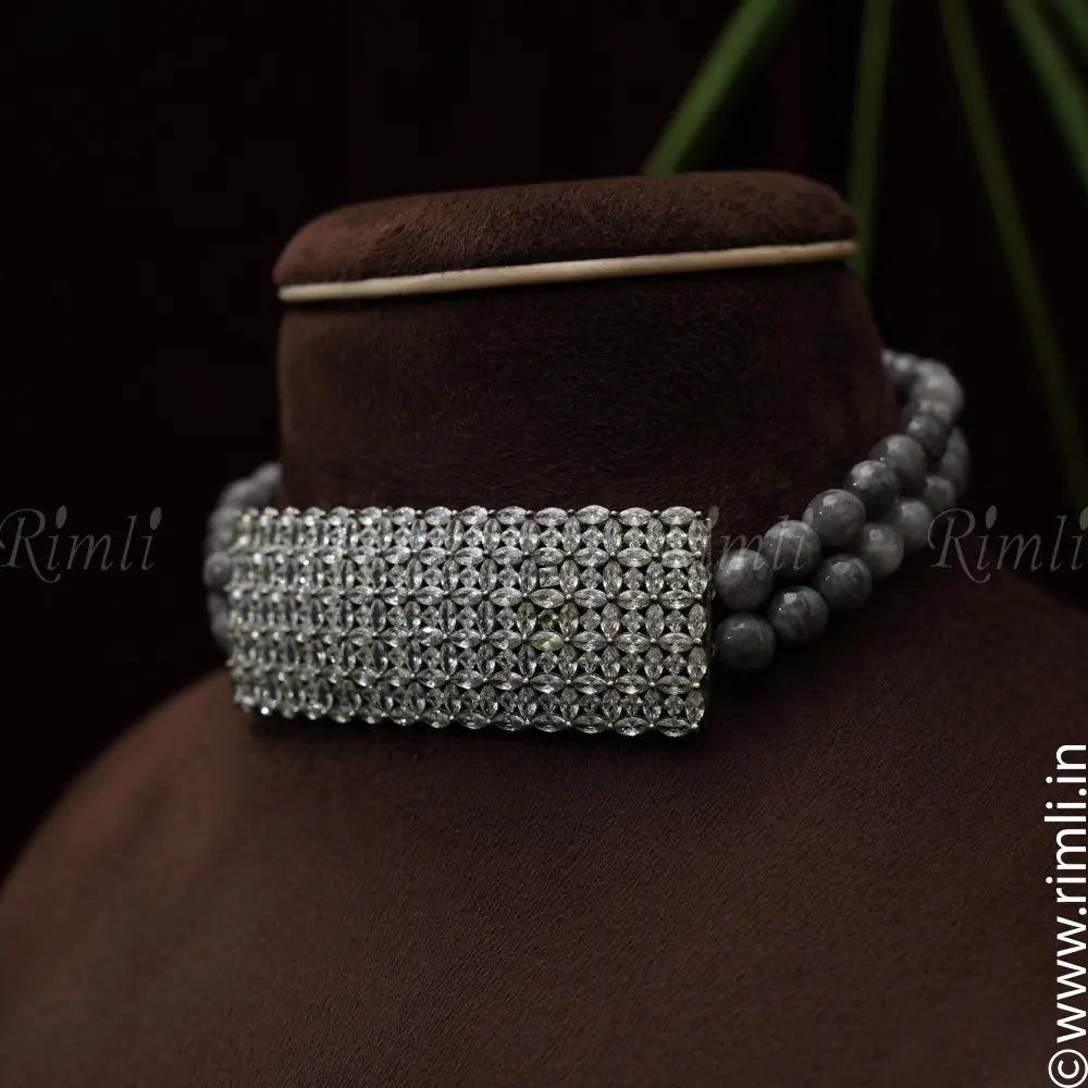 Falini Beaded Zircon Necklace - Rimli Boutique