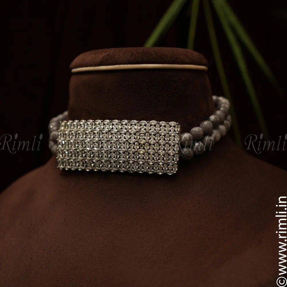 Falini Beaded Zircon Necklace - Rimli Boutique