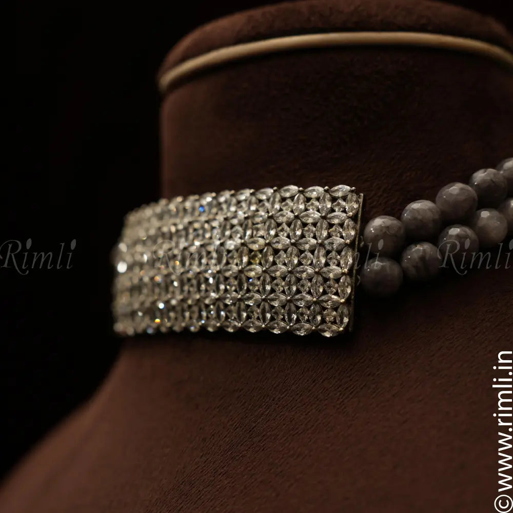 Falini Beaded Zircon Necklace - Rimli Boutique
